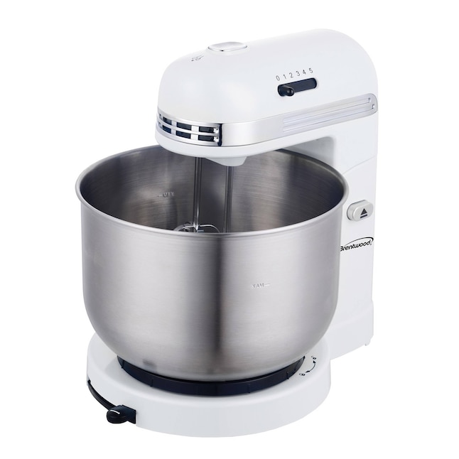 brentwood 3.5-Quart 5-Speed White Residential Stand Mixer in the Stand  Mixers department at