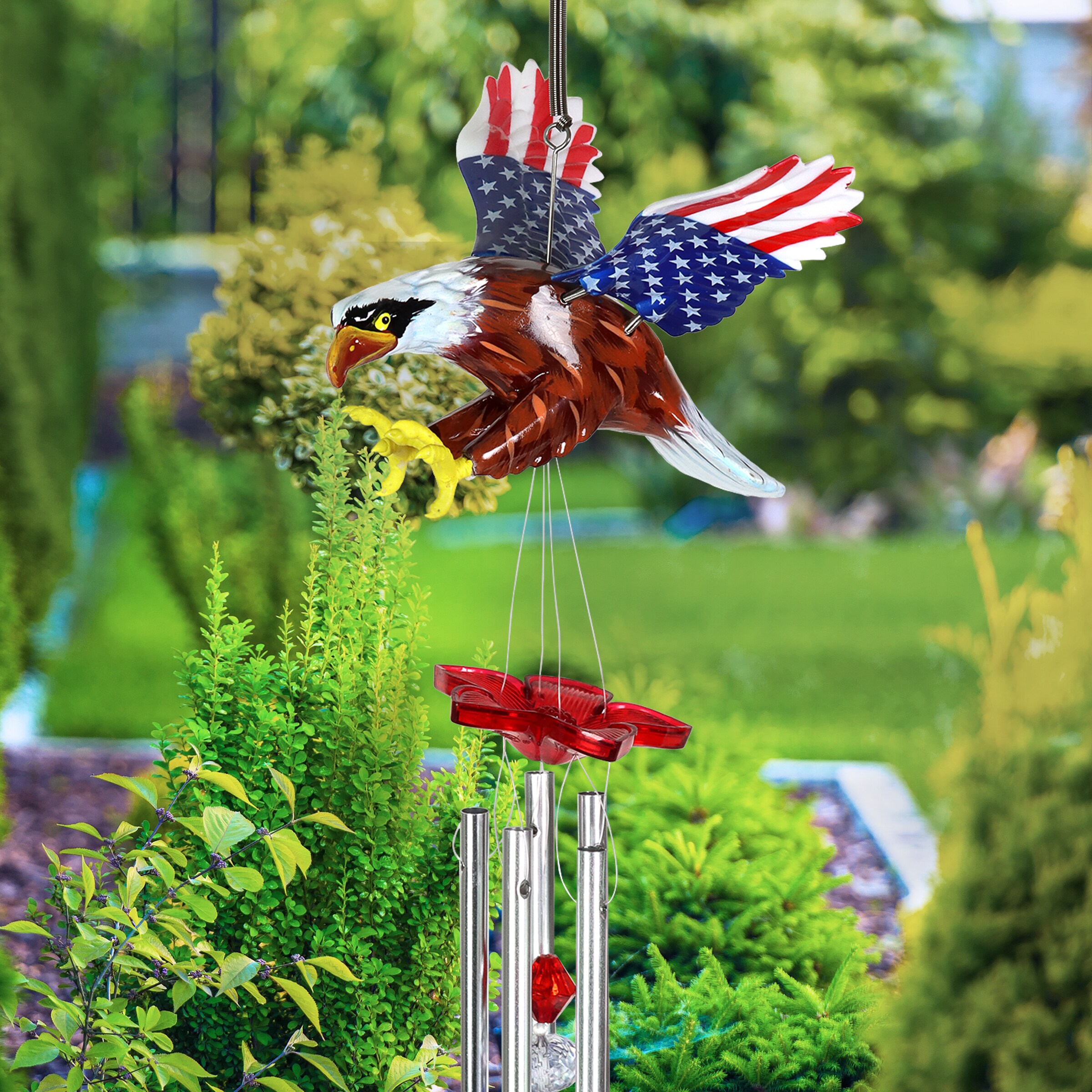 Colorful Crystal Wind Chimes Glass Garden Outdoor Patio Hanging Decor Gift tool 