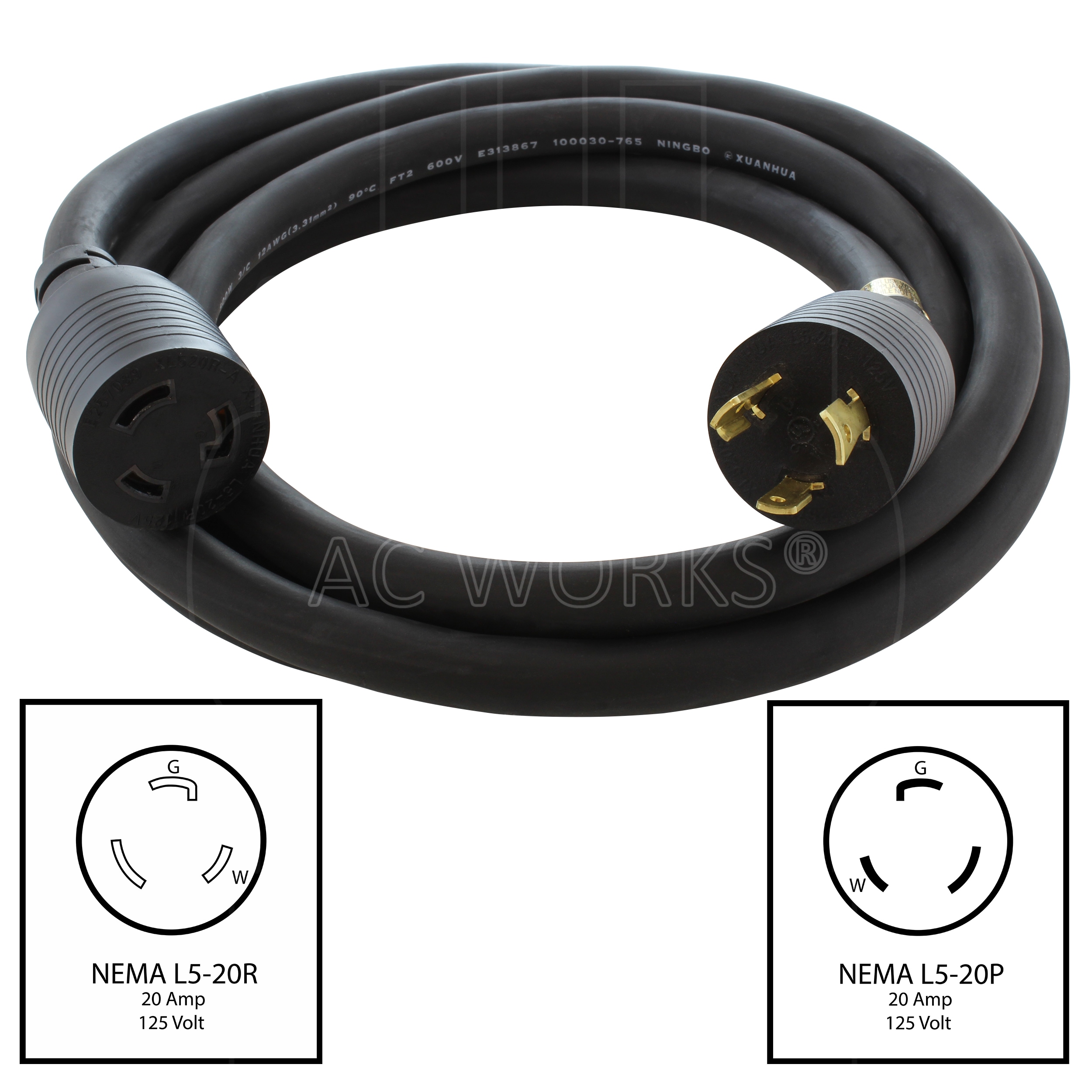 AC WORKS L520PR-010 Electrical-Extension-Cords - View #2