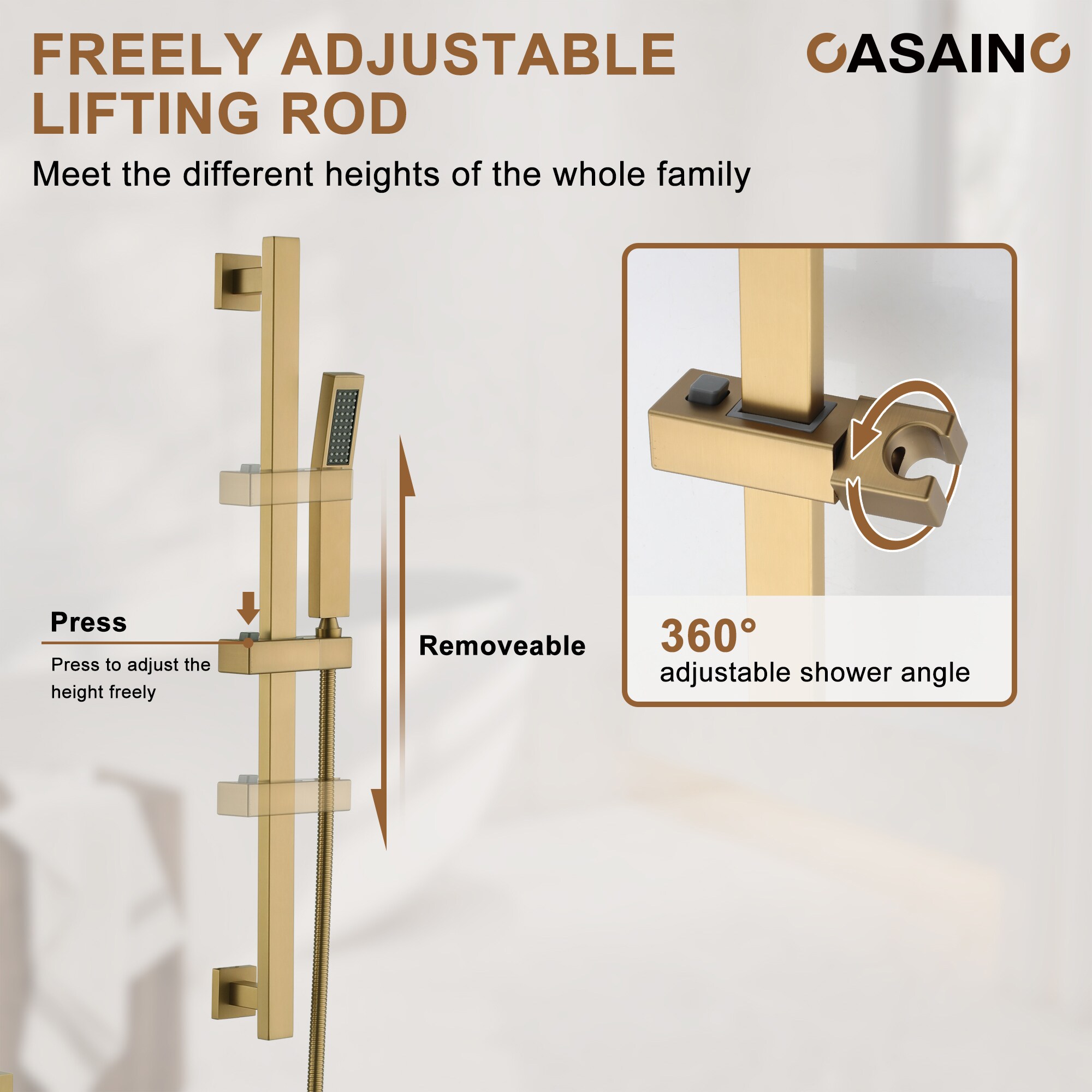 CASAINC CASA03CP-12 Showerhead-Bar-Panels - View #7