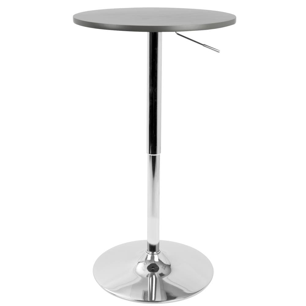 Modern Chrome Breakfast Bar Furniture 1m High Round Clear Como Poseur Table 