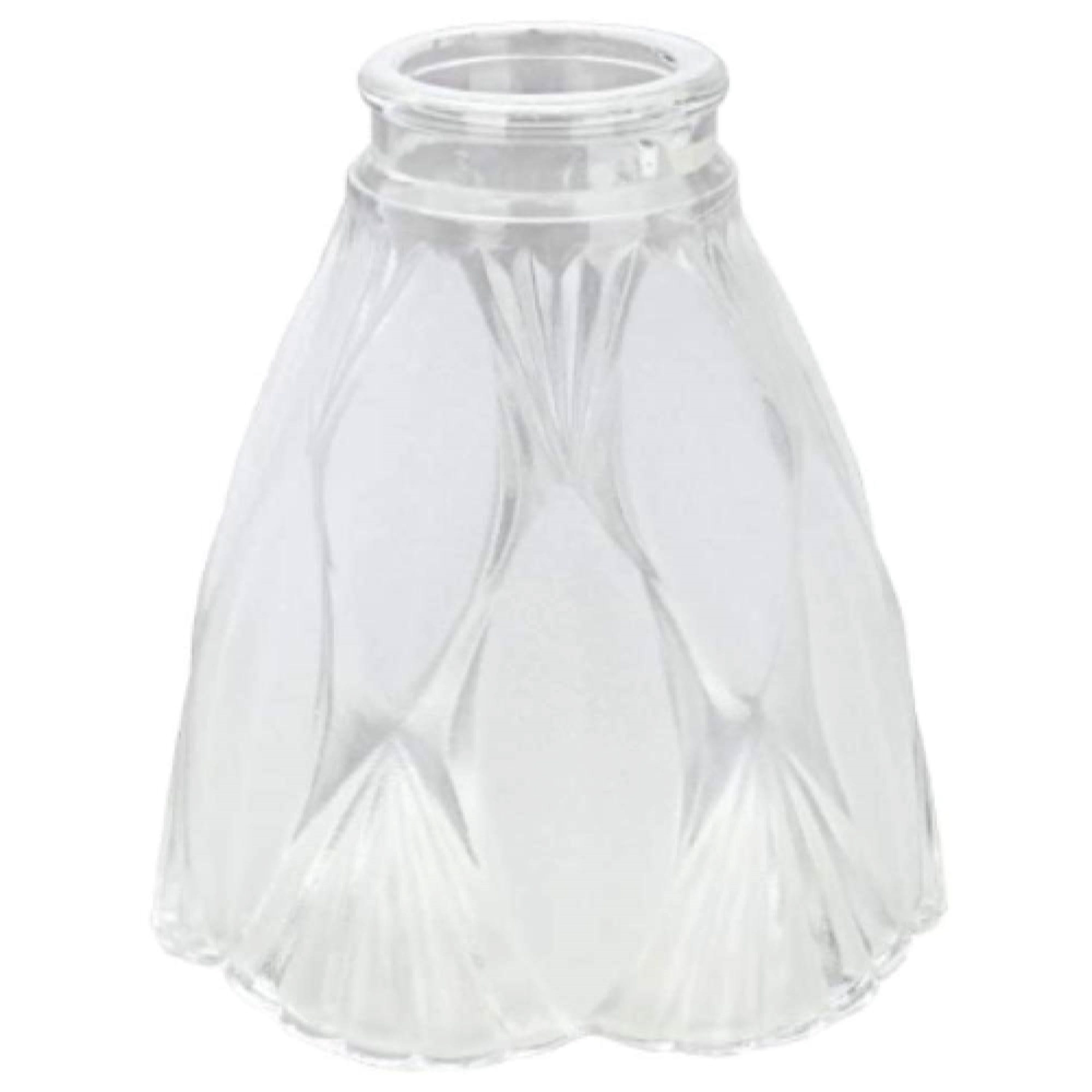 Clear Frosted Glass Bell Ceiling Fan Replacement Shades, Set of 4
