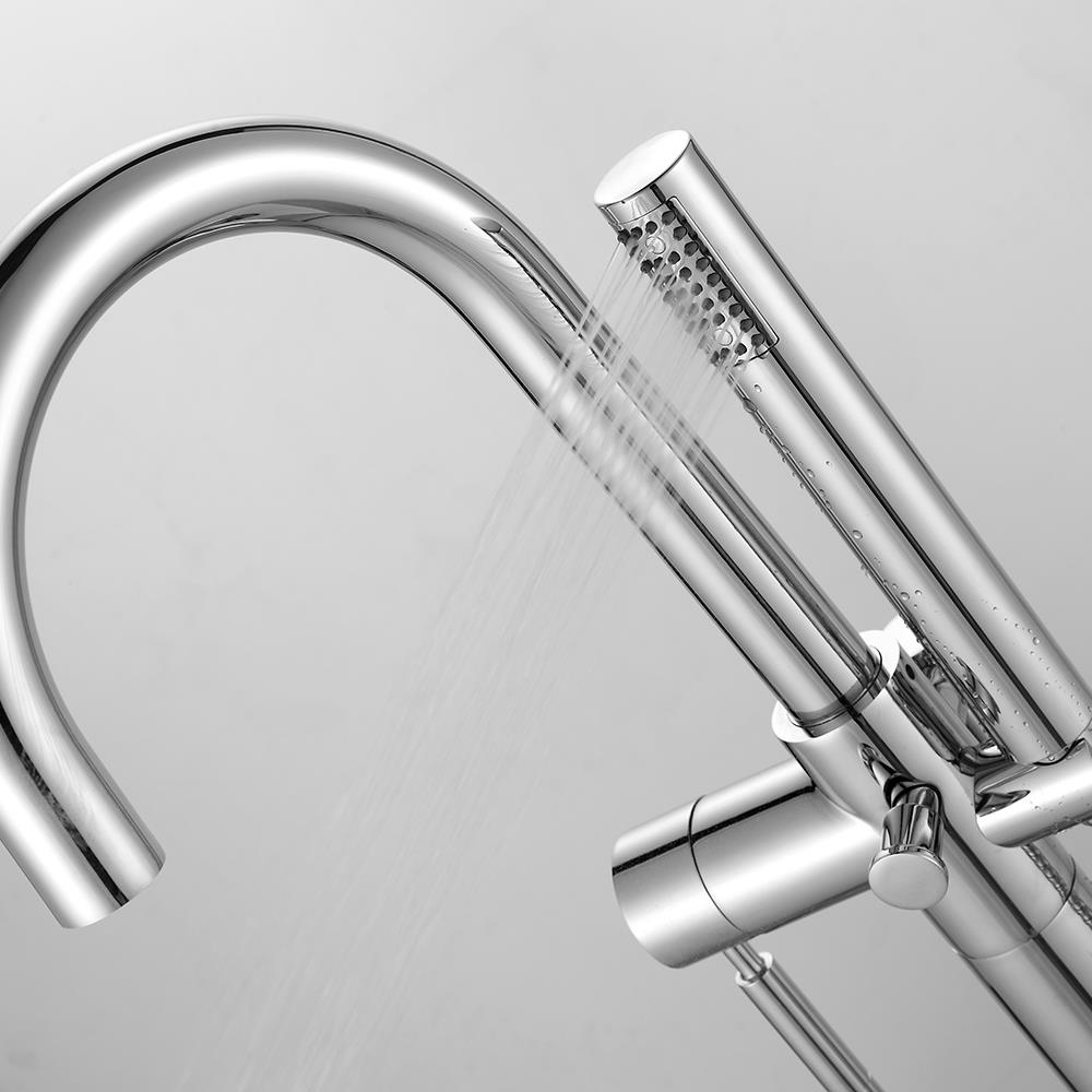 Shower In The Bathtub Faucets, Ove Decors Athena Chrome 1 Handle Adjustable Freestanding Bathtub Faucet