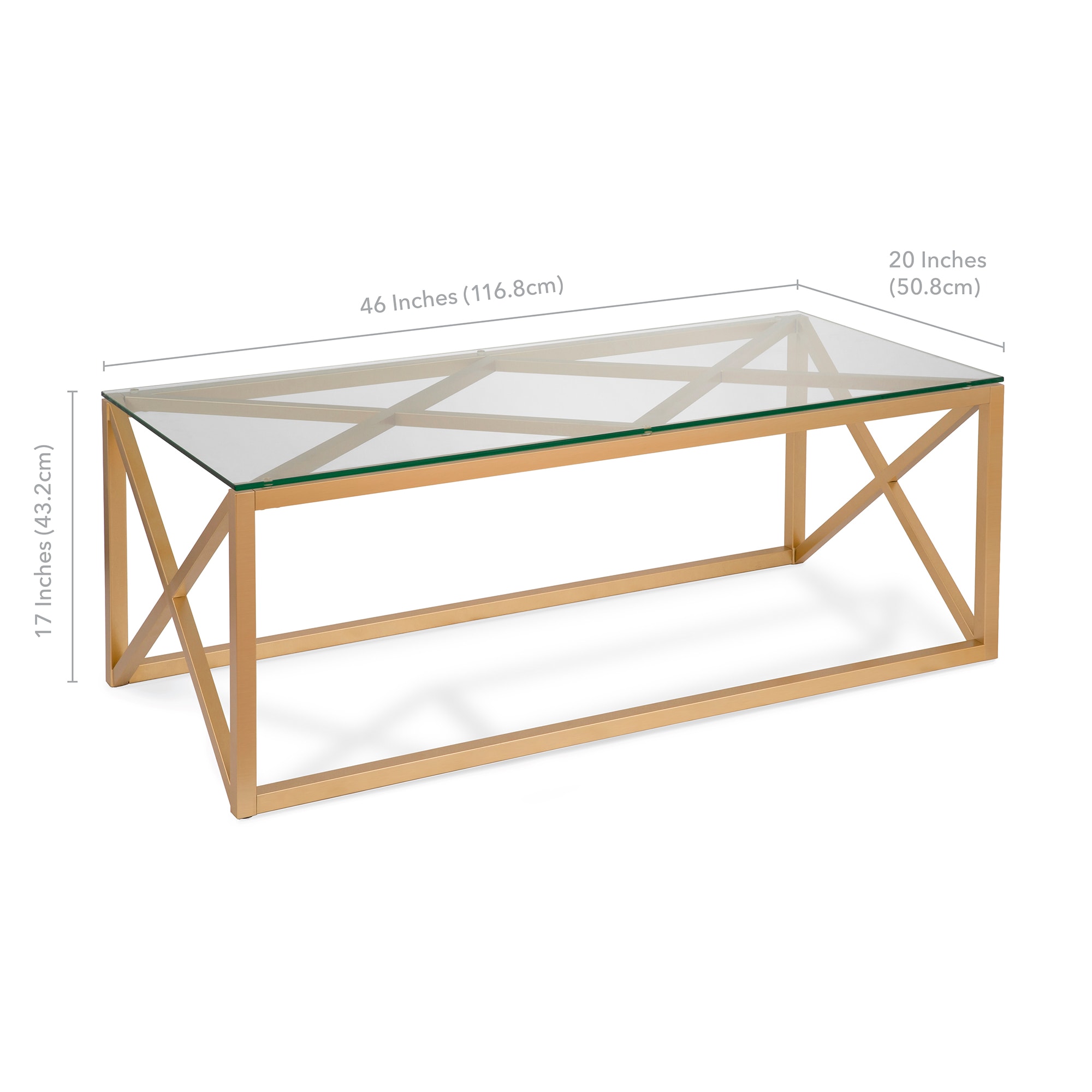 Hailey Home Dixon Brass Glass Glam Coffee Table in the Coffee Tables ...