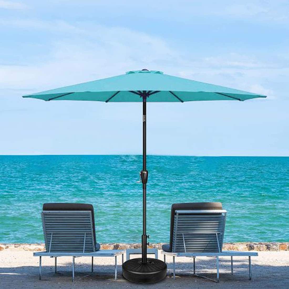 Damerin PUQ6118 9-Feet Steel Blue Market Patio Umbrella