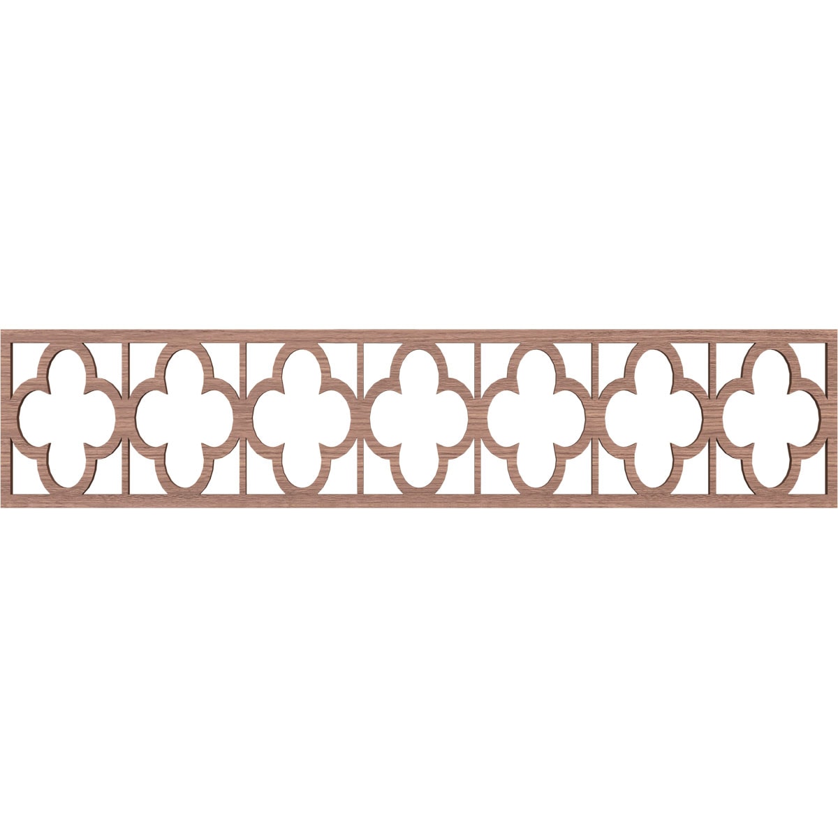 Ekena Millwork MLDB10X46WDLWA Woodall Fretwork Flat Trim 10-in x 3.9-ft Walnut Brown Unfinished 2157549 Pierced Wall Panel Moulding