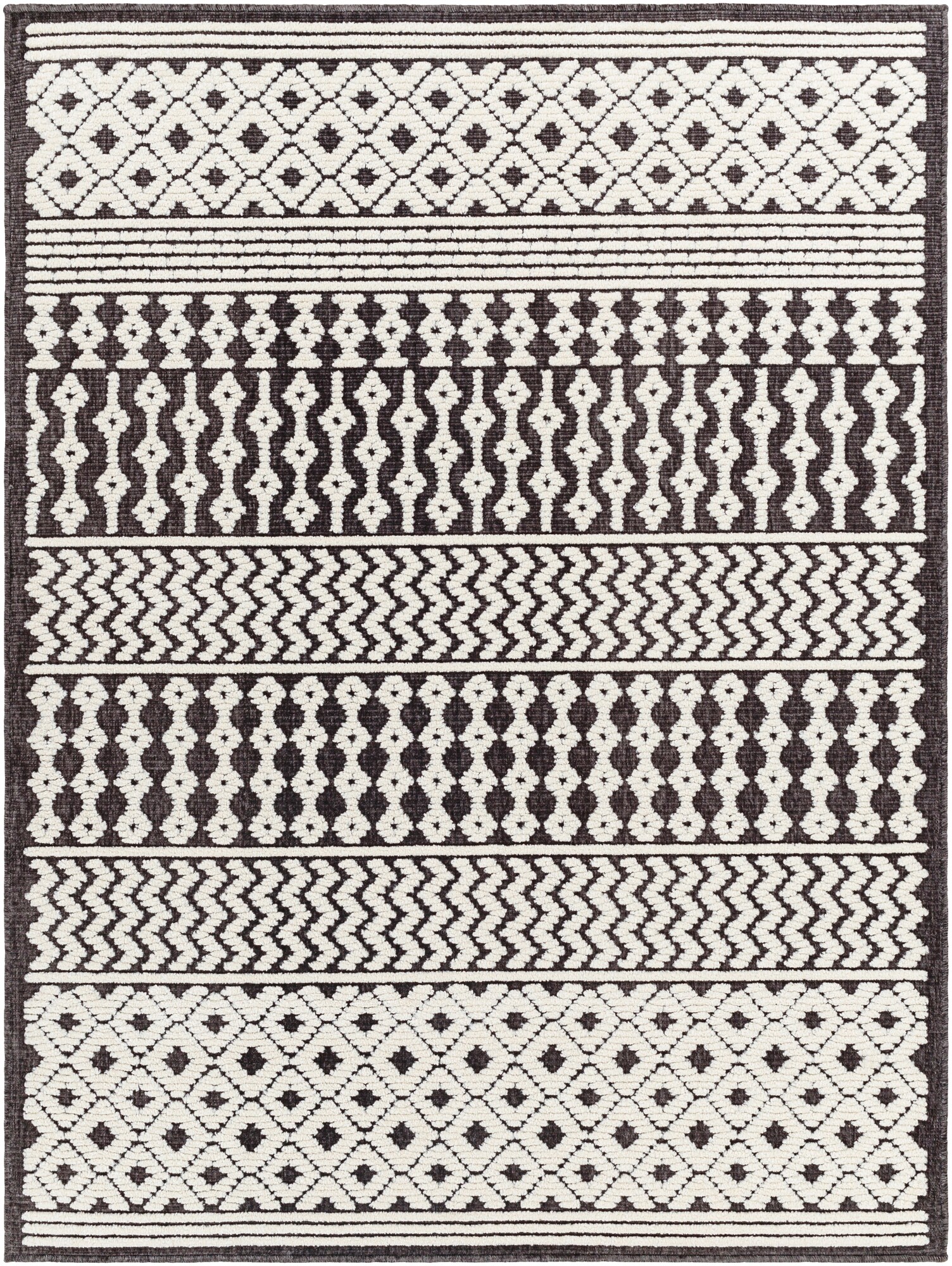 Livabliss LYA2310-572 Lyna 5 x 8 (ft) Polypropylene Charcoal Rectangular Indoor Medallion Moroccan Machine washable Area rug