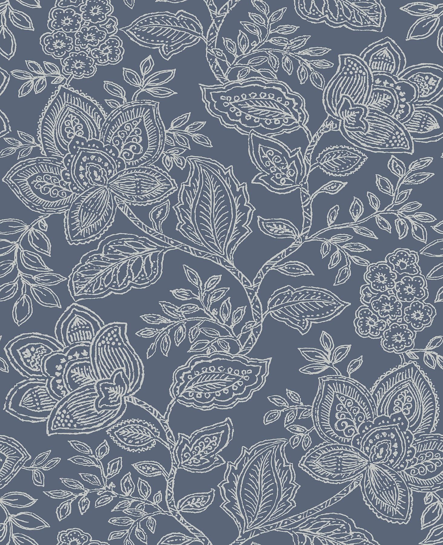 A-Street Prints Equinox 56.4-sq ft Blue Non-woven Floral Unpasted