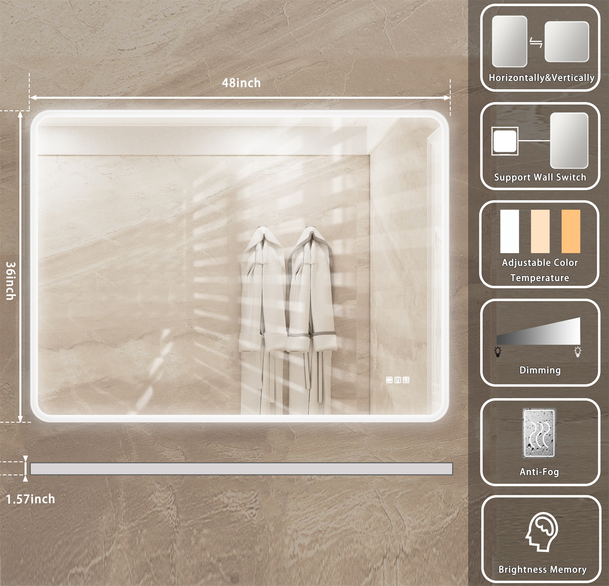 BABOOM BOM-2121009-OR Framed-Bath-Mirrors - View #4