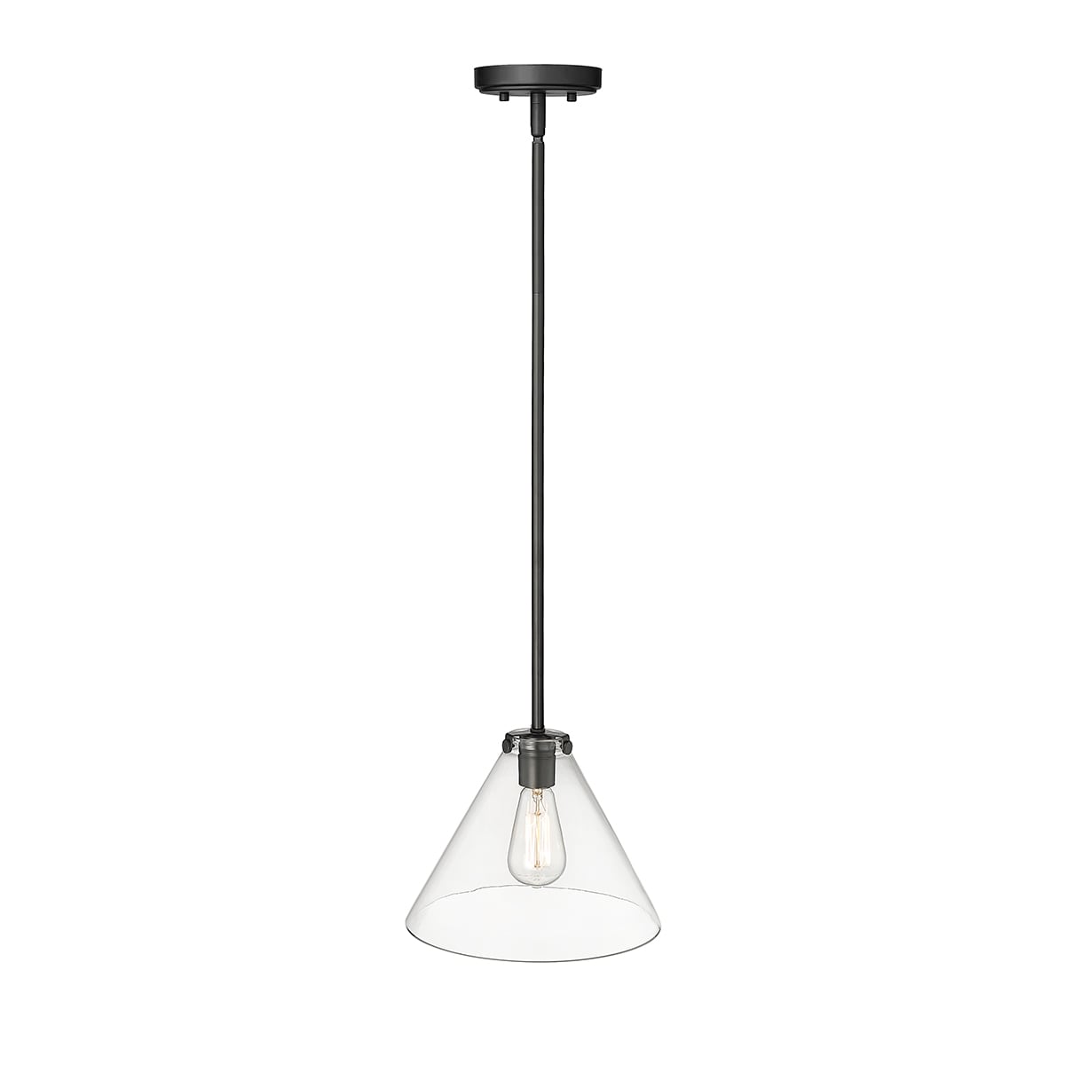 Matte Black Glass 11" Pendant Light