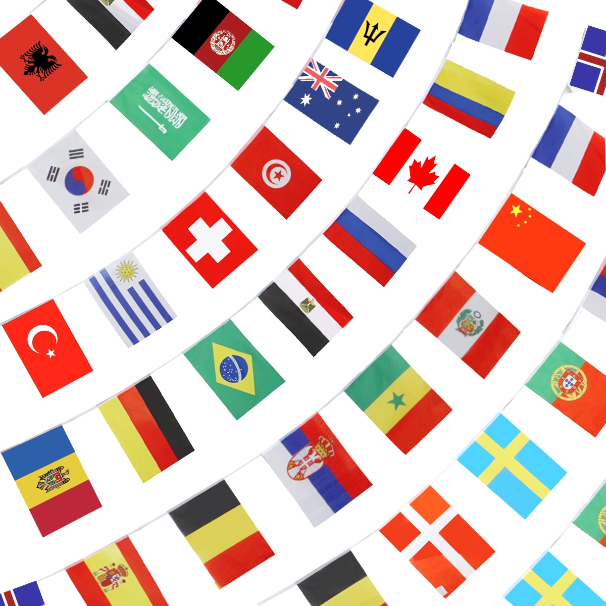 Anley 200 Countries String Flag 0.45-ft W x 0.67-ft H International Banner  Kit in the Decorative Banners & Flags department at