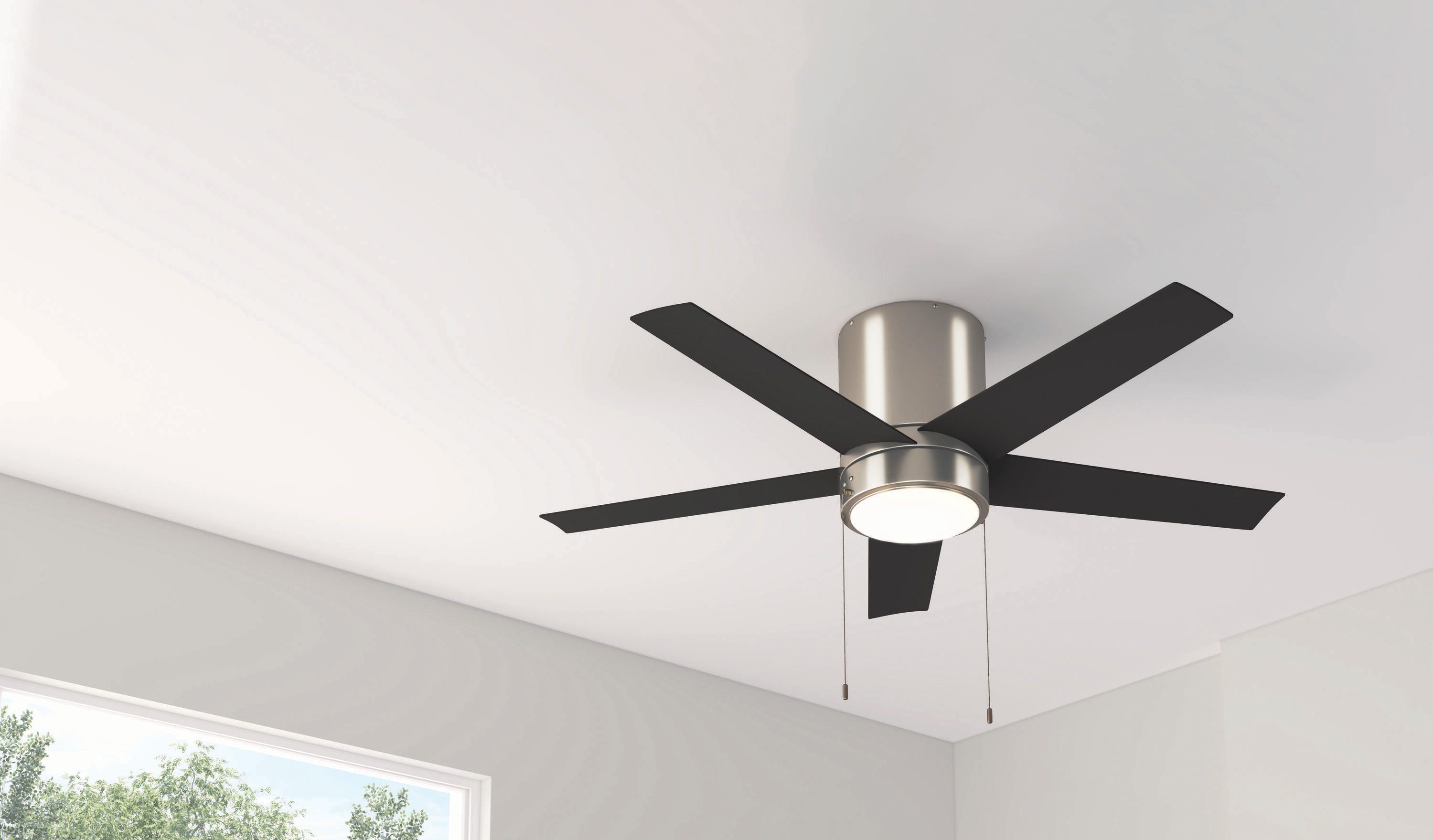 Harbor Breeze Quonta 52-in Brushed Nickel Integrated LED Indoor 