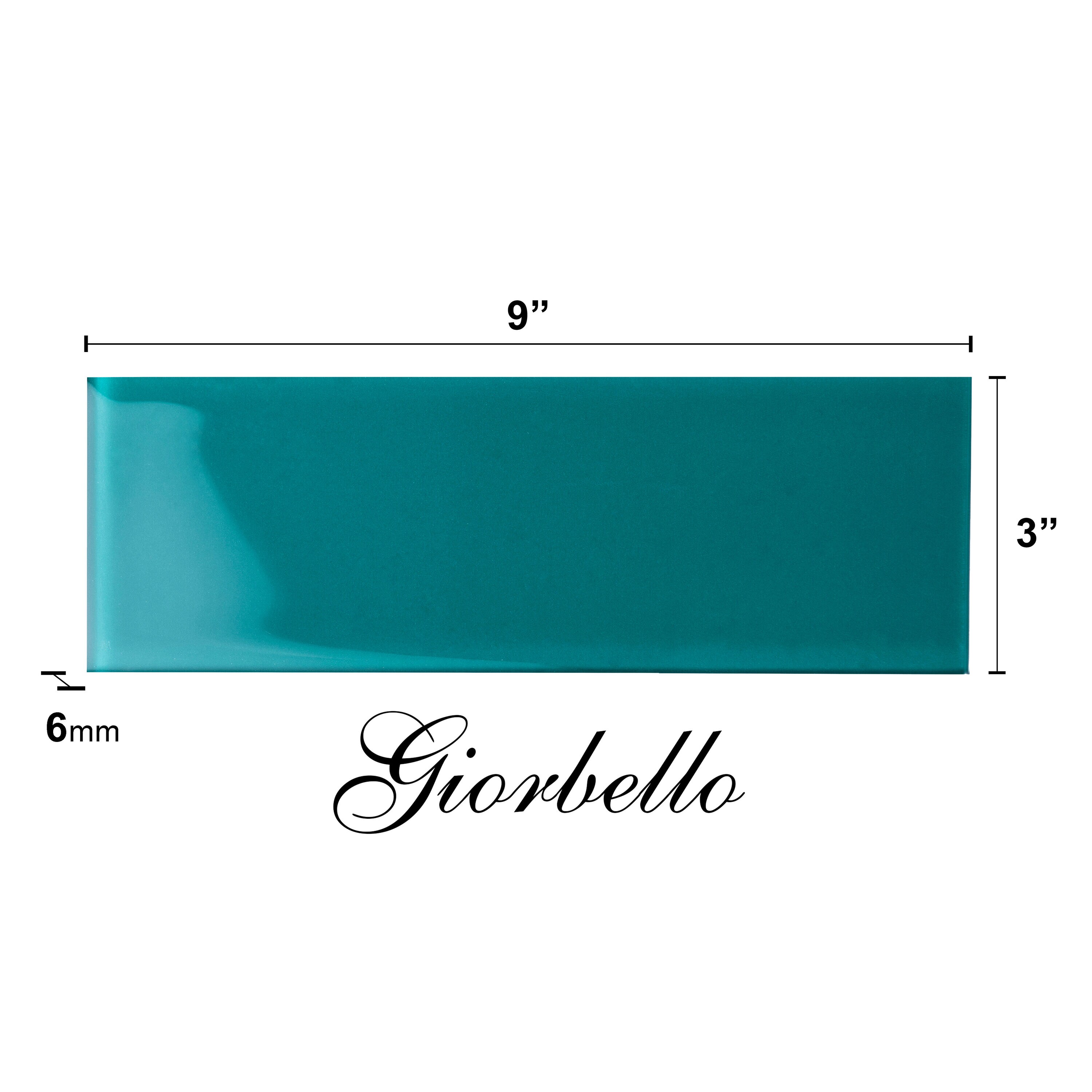 Giorbello Classic Premium Dark Teal 3 In X 9 In Glossy Glass Subway Wall Tile 5 Sq Ft Carton