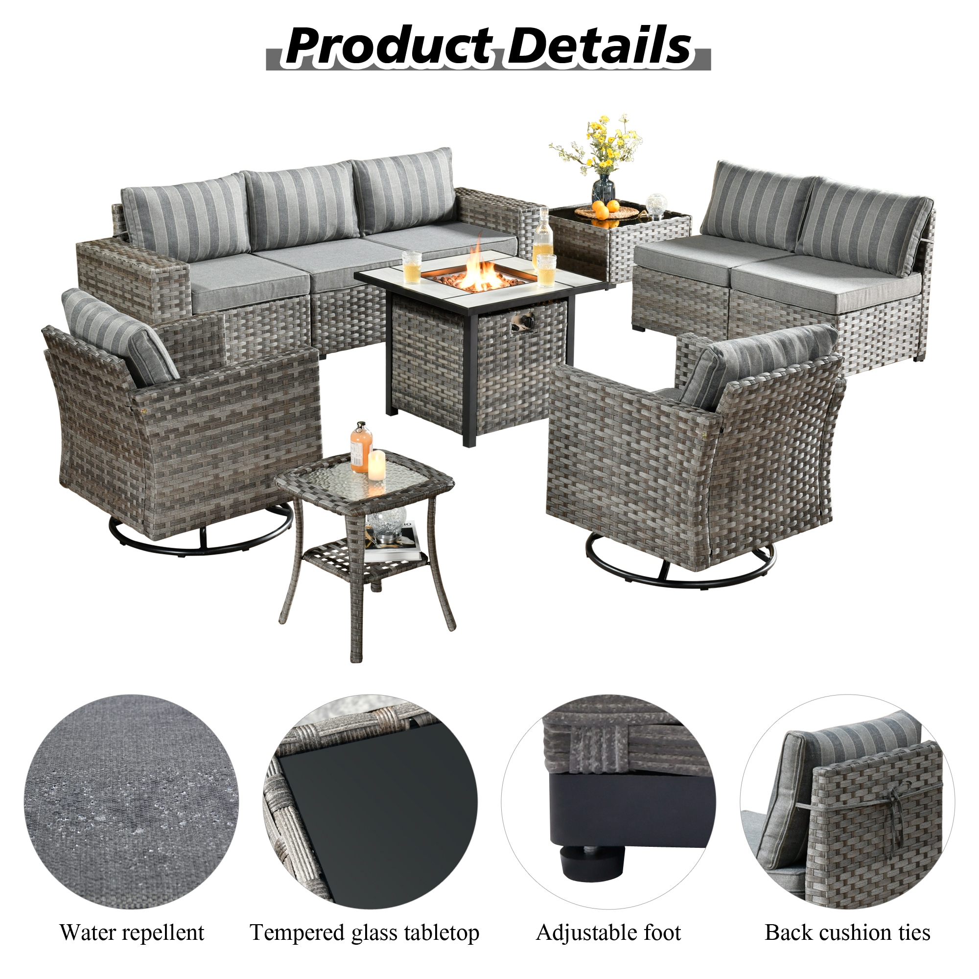 Pouuin SFPYZBBR2T-10 Patio-Sofas-Daybeds - View #2