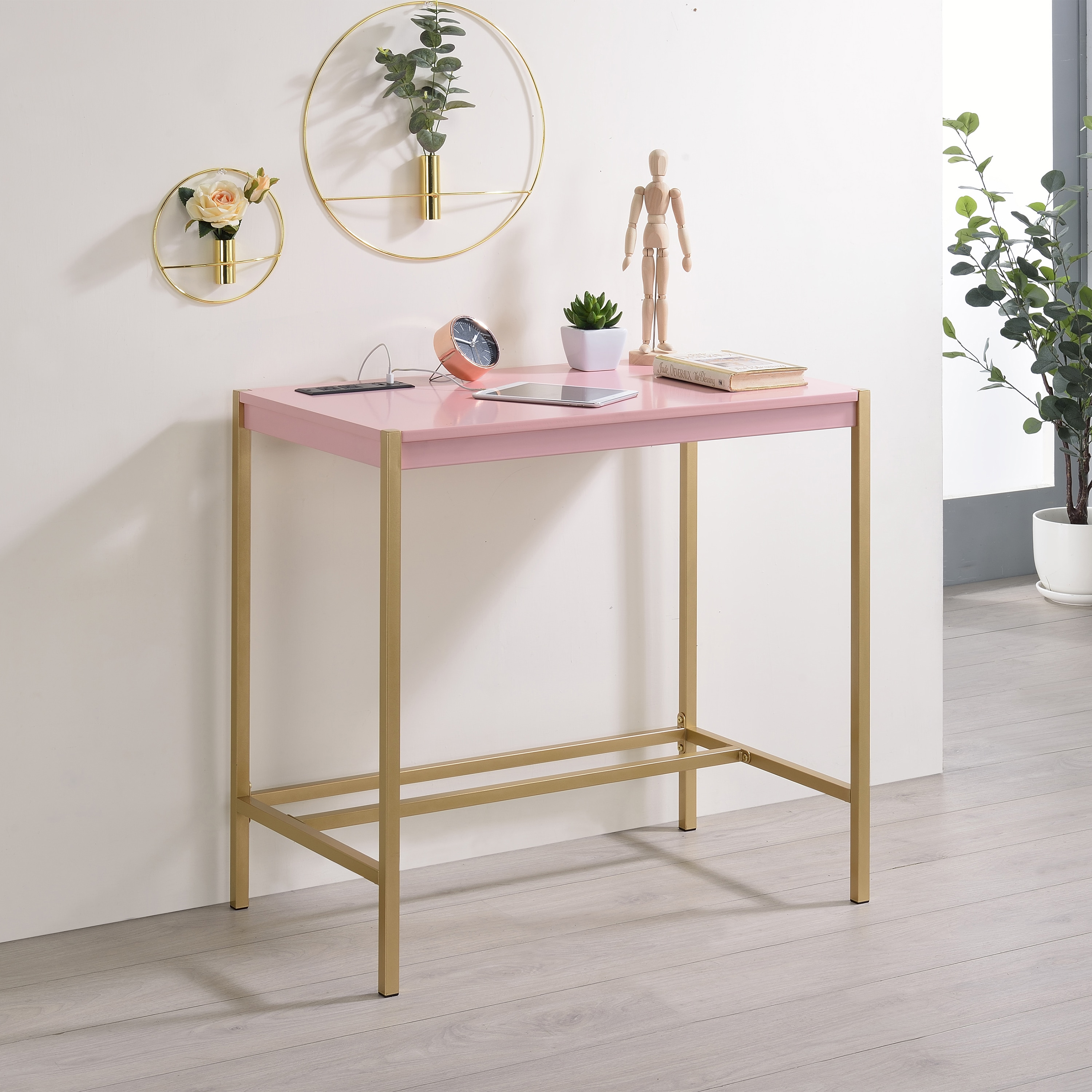 Furniture of America IDF-DK916PK Garhardt 30-Inches Pink Modern/Contemporary Computer desk