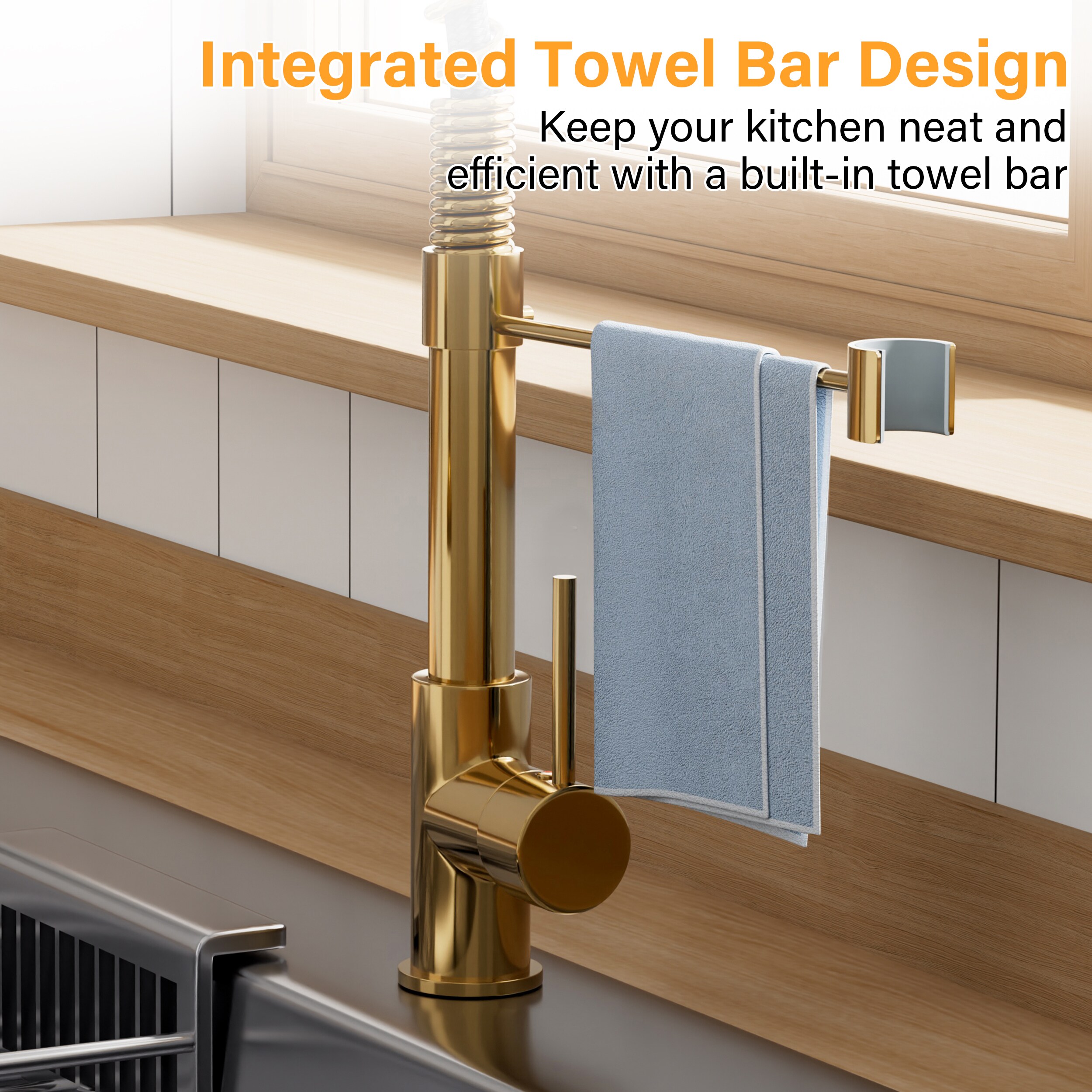 WELLFOR QJ-K-18933BG Kitchen-Faucets - View #7
