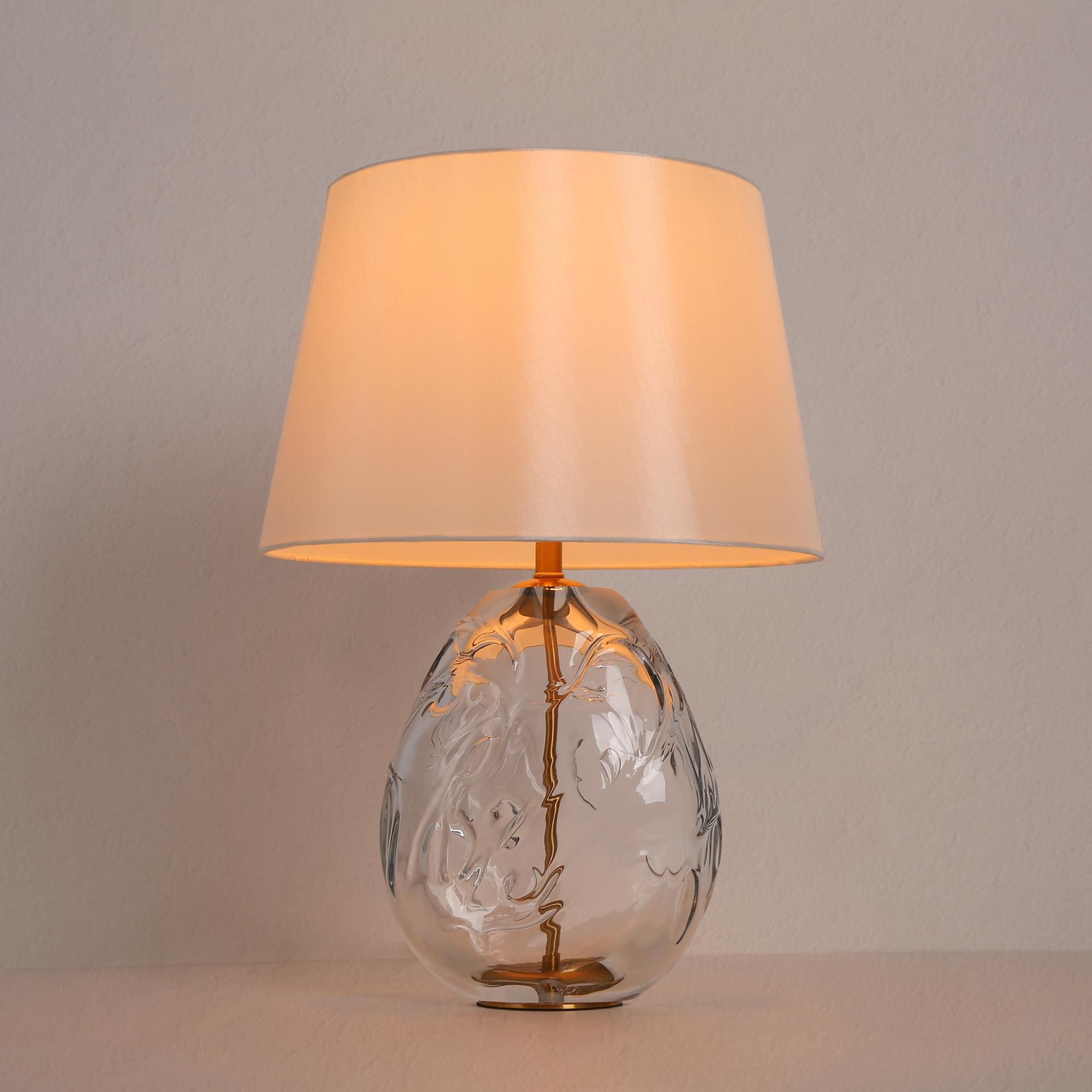 Etched glass on sale table lamp