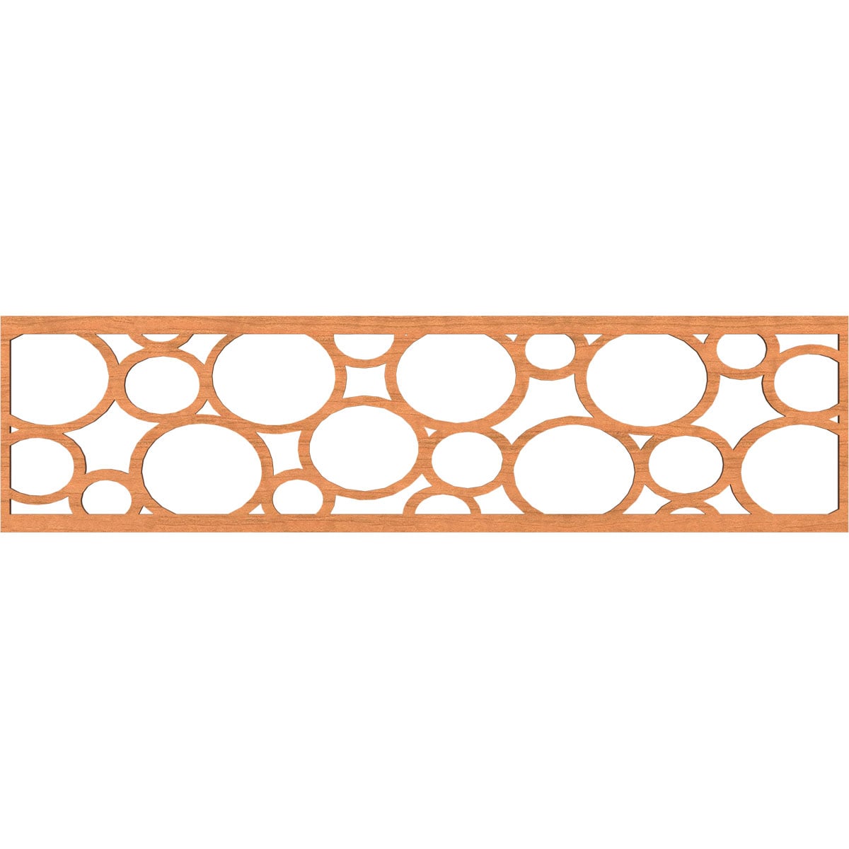 Ekena Millwork MLDA12X47HEMCH Hemingway Fretwork Flat Trim 13-in x 3.92-ft Cherry Brown Unfinished 2156464 Pierced Wall Panel Moulding
