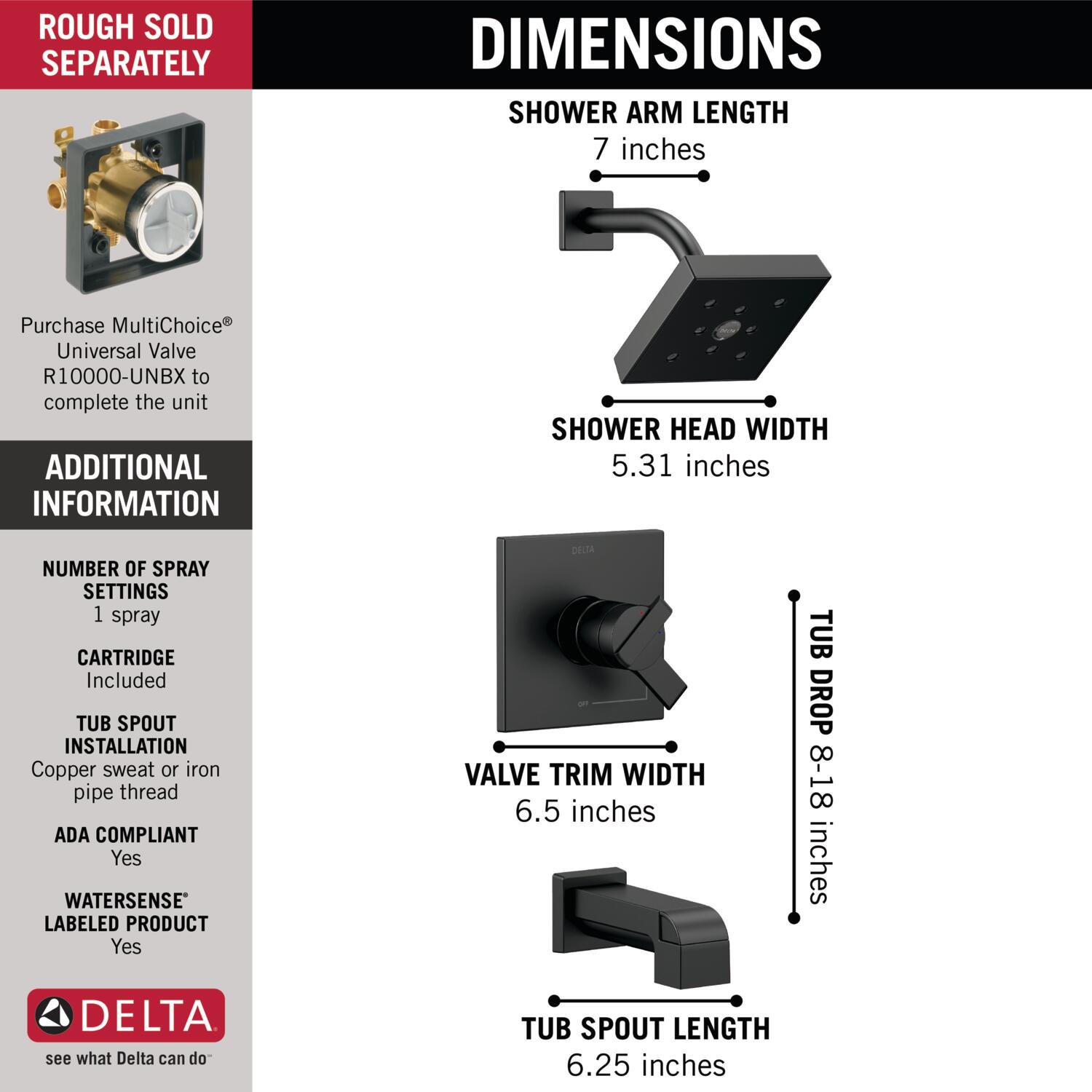 Delta T17467-BL Tub-Shower-Faucets - View #2