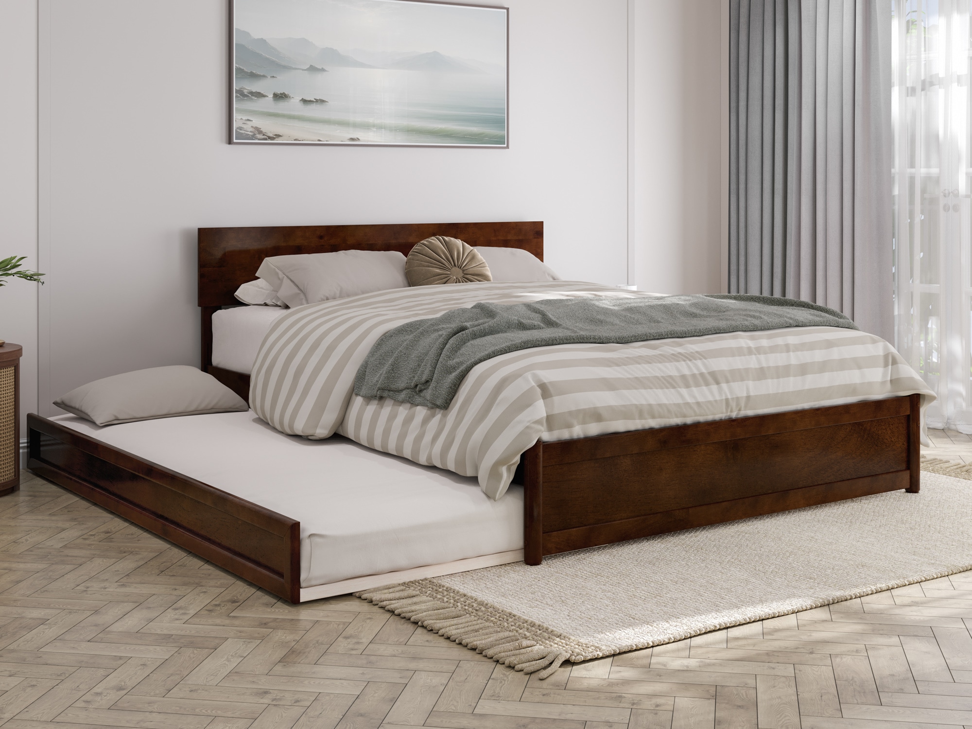 AFI AR8187244 Wesley Walnut Queen Wood Trundle Bed