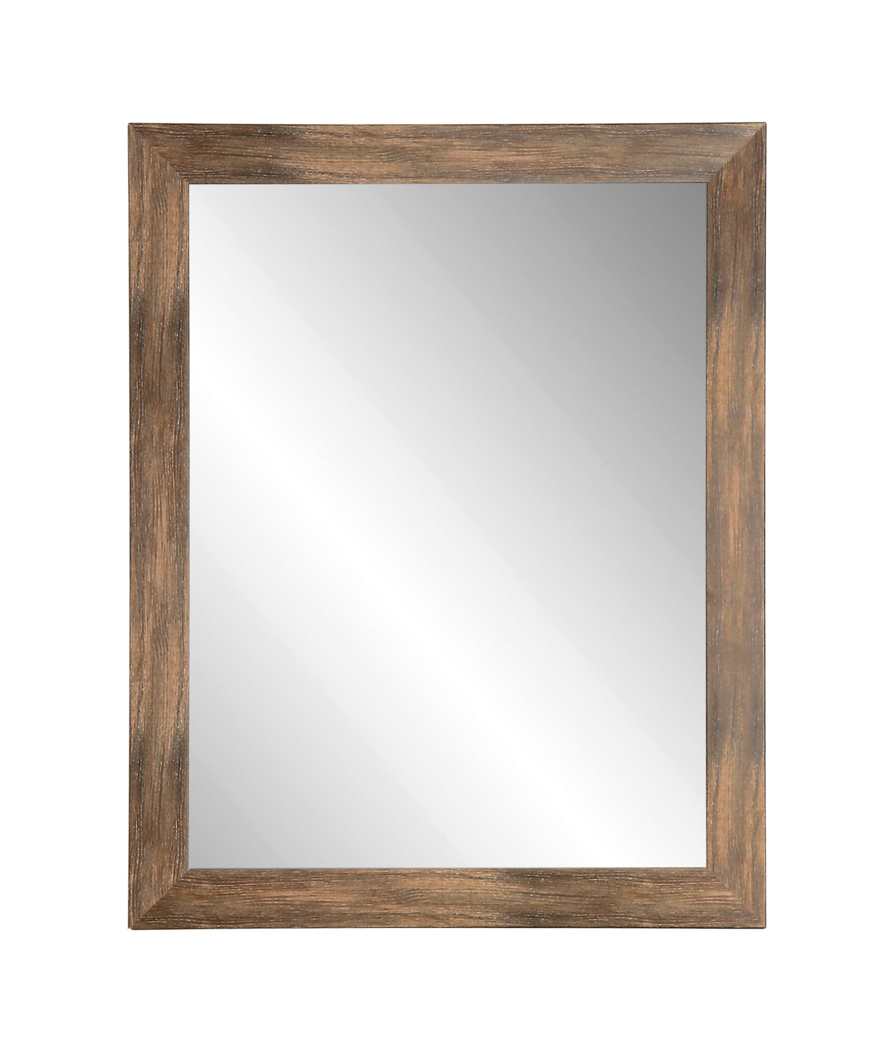 BrandtWorks BM089L 32-Inches W x 38.0-Inches H Rectangle Muted Brown Grain Framed Wall Mirror
