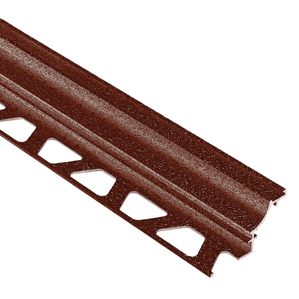 Schluter Systems AHK1S125TSR Dilex-AHK 0.5-in W x 98.5-in L Rustic brown textured color-coated aluminum Aluminum Cove base Tile Edge Trim