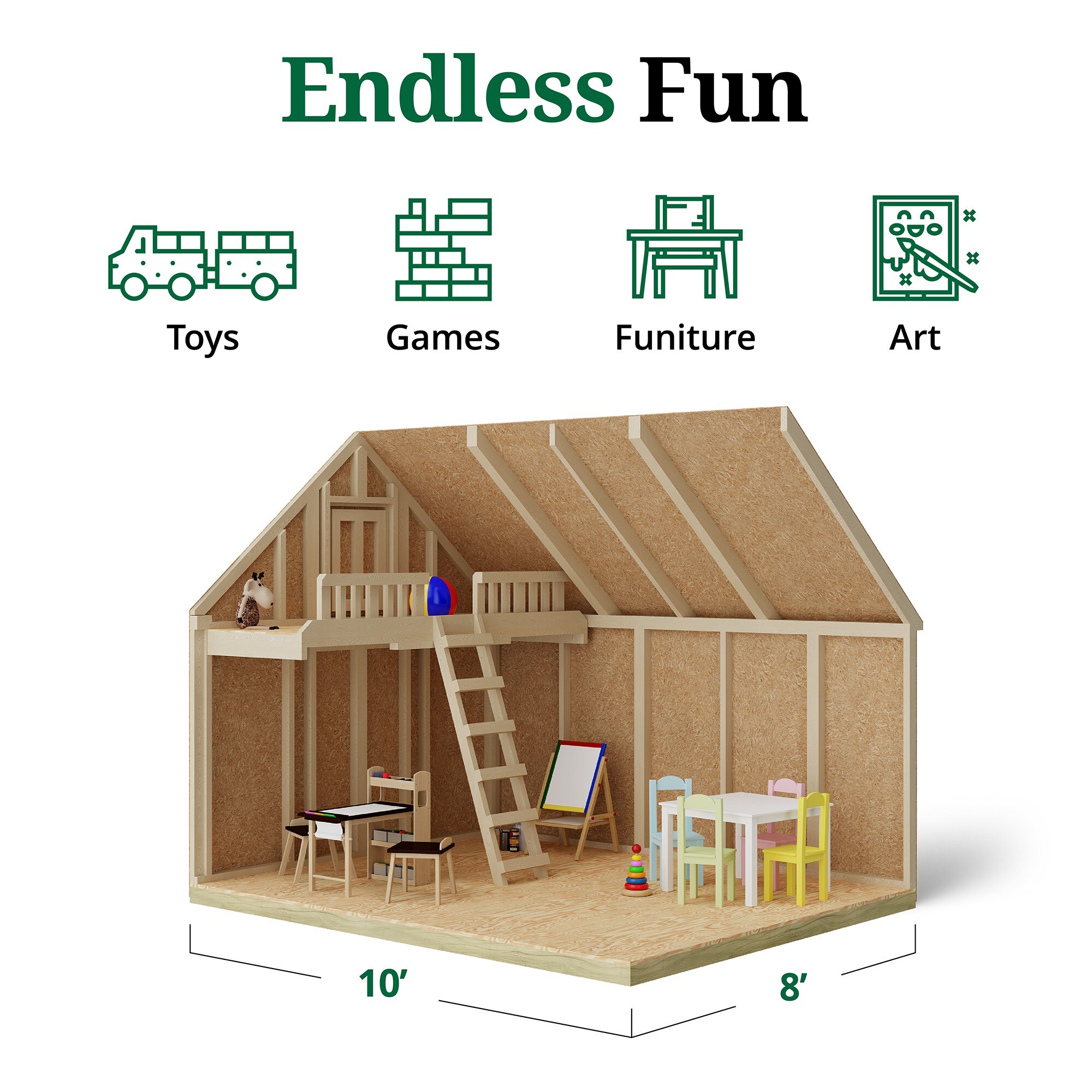 Little Cottage Co 11X10 CMP-PNK playhouses - View #6
