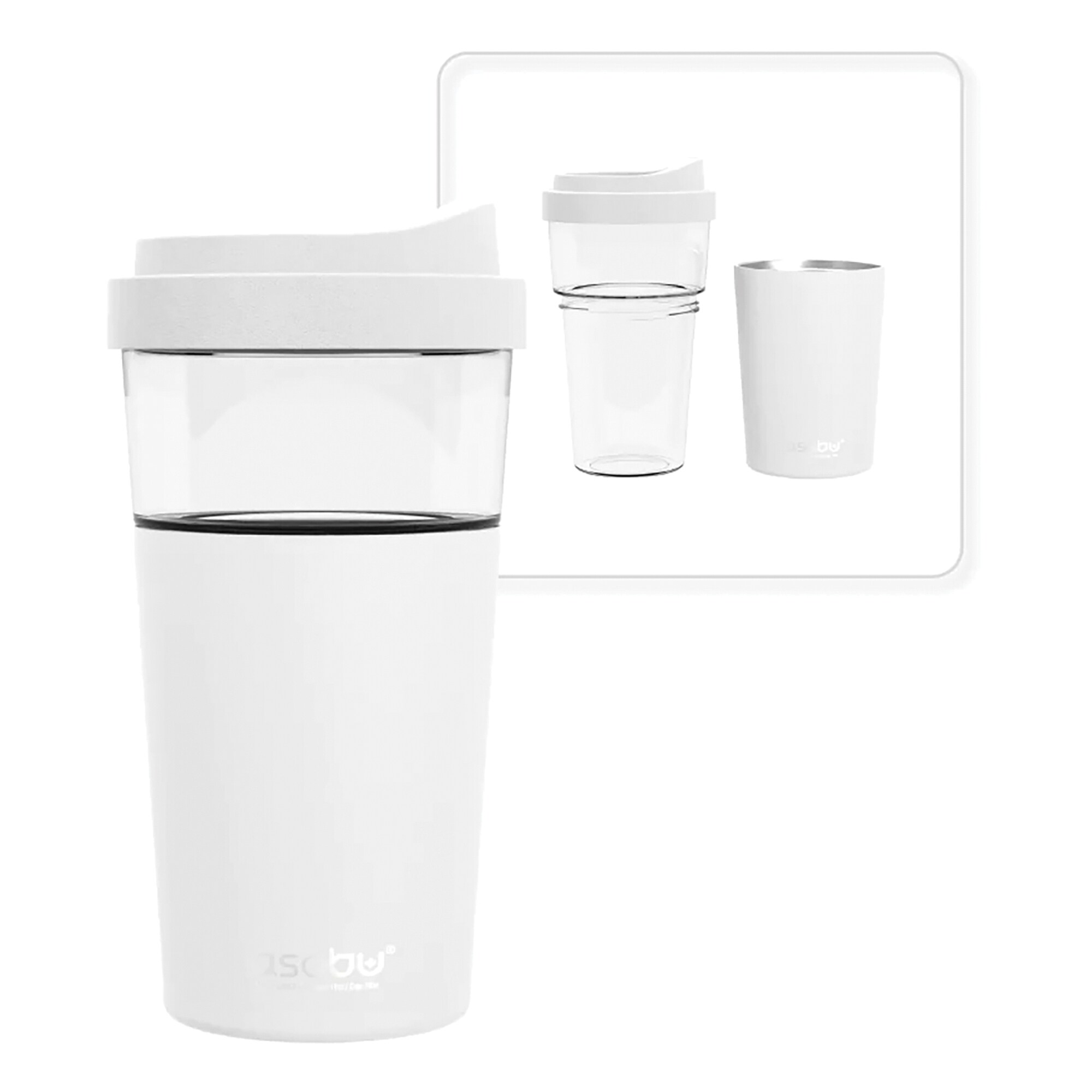 ASOBU ADNASM40W Vista 20 -fl oz Stainless steel Insulated Travel mug - White