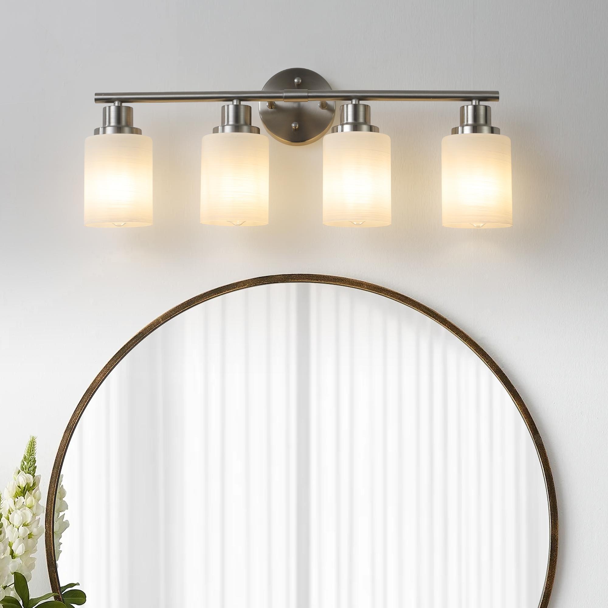 Bayfeve BFLCM-6697-LT Retro Elegance 24.4-in 4 -Light Brushed Nickel Vintage Vanity light