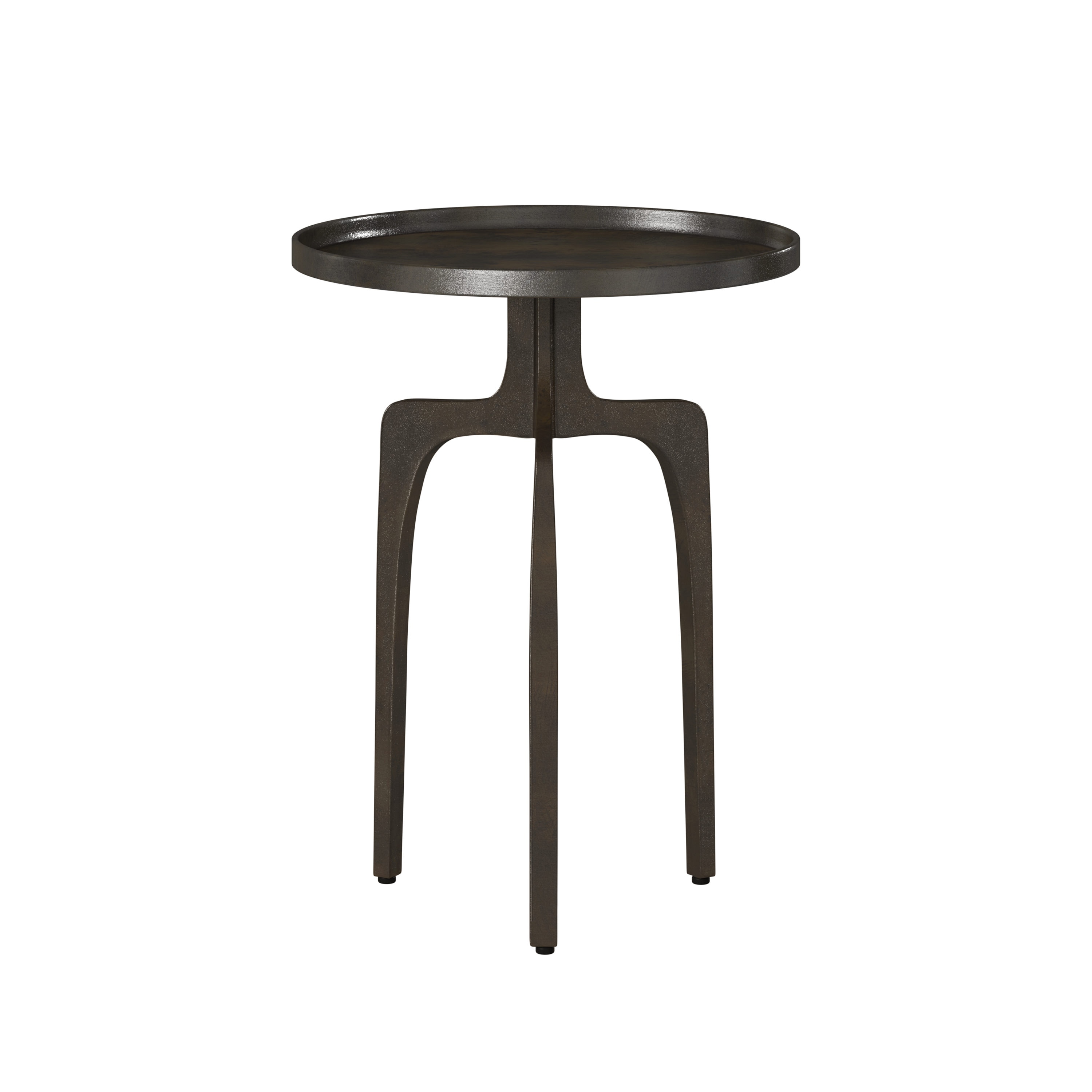 Accentrics Home 19-in W x 25-in H Dark Brown Metal Round End Table Fully  Assembled in the End Tables department at
