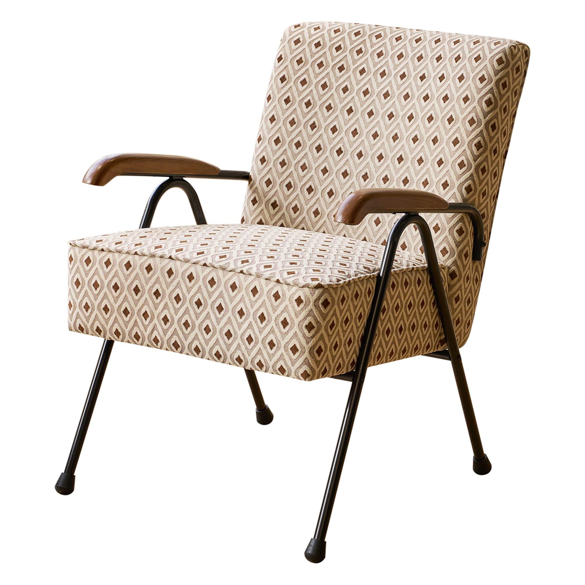 Bybafun YA3700066 Modern Cream+Brown Accent Chair