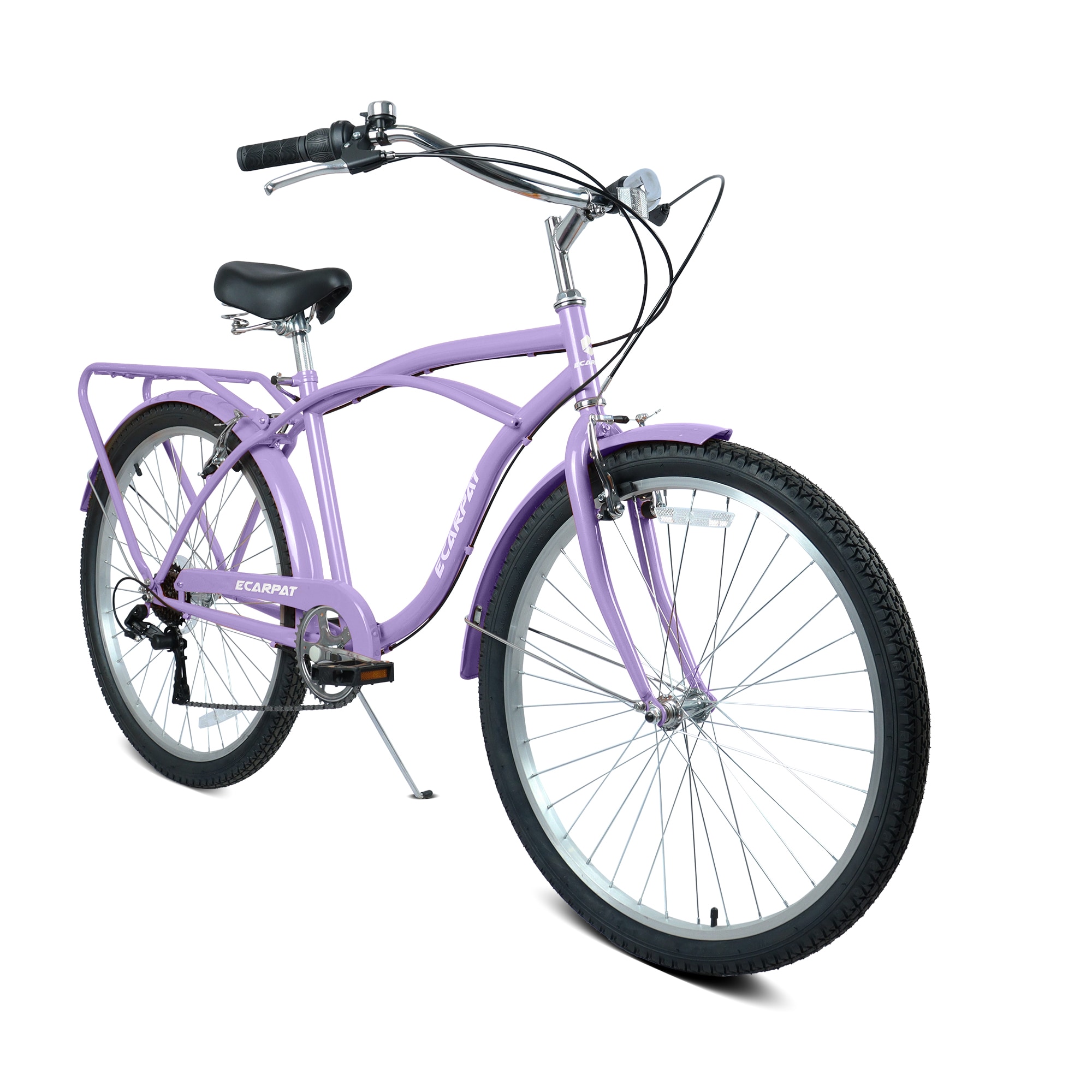 Tatayosi A26265B 26 Inch 7-Speed Beach Cruiser Bike for Men and Women High Tensile Steel Frame and Lightweight Alloy Wheels with V-Brakes Multiple Colors for Leisure and Commuting