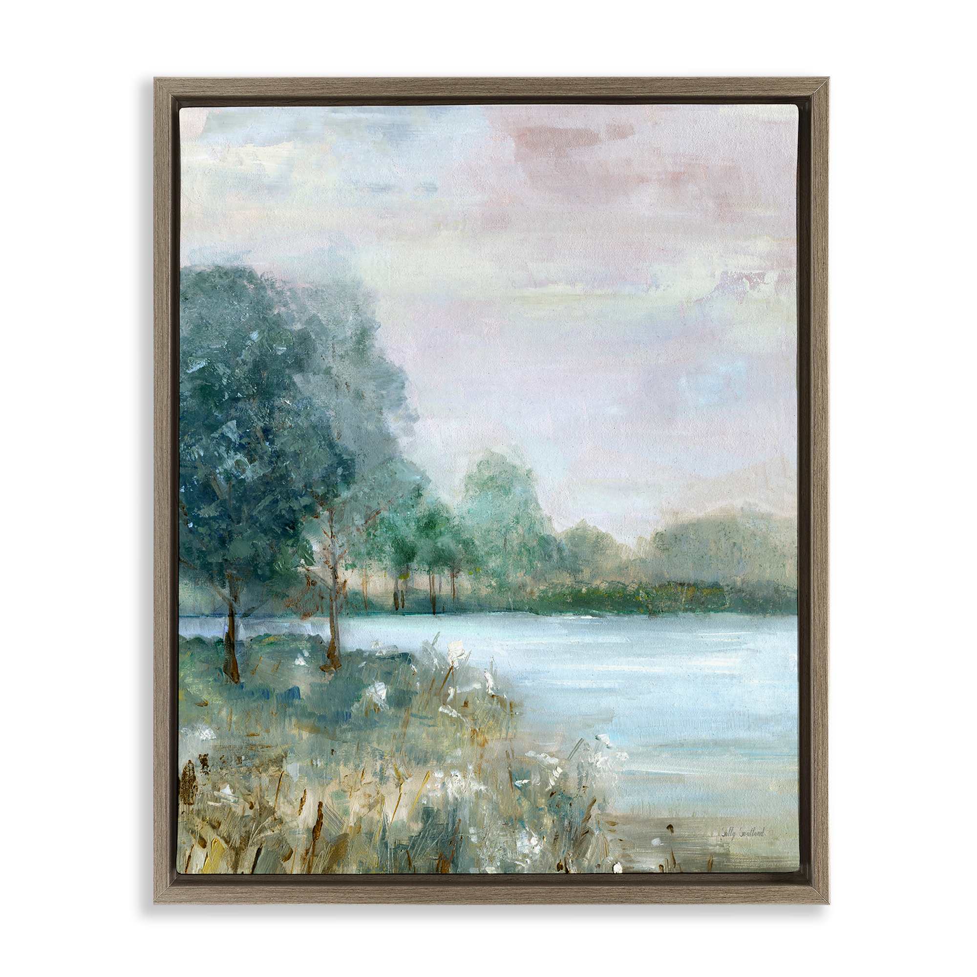 Stupell Industries BS-284-FFE-16X20 Serene Riverside View Floating Frame design by Sally Swatland