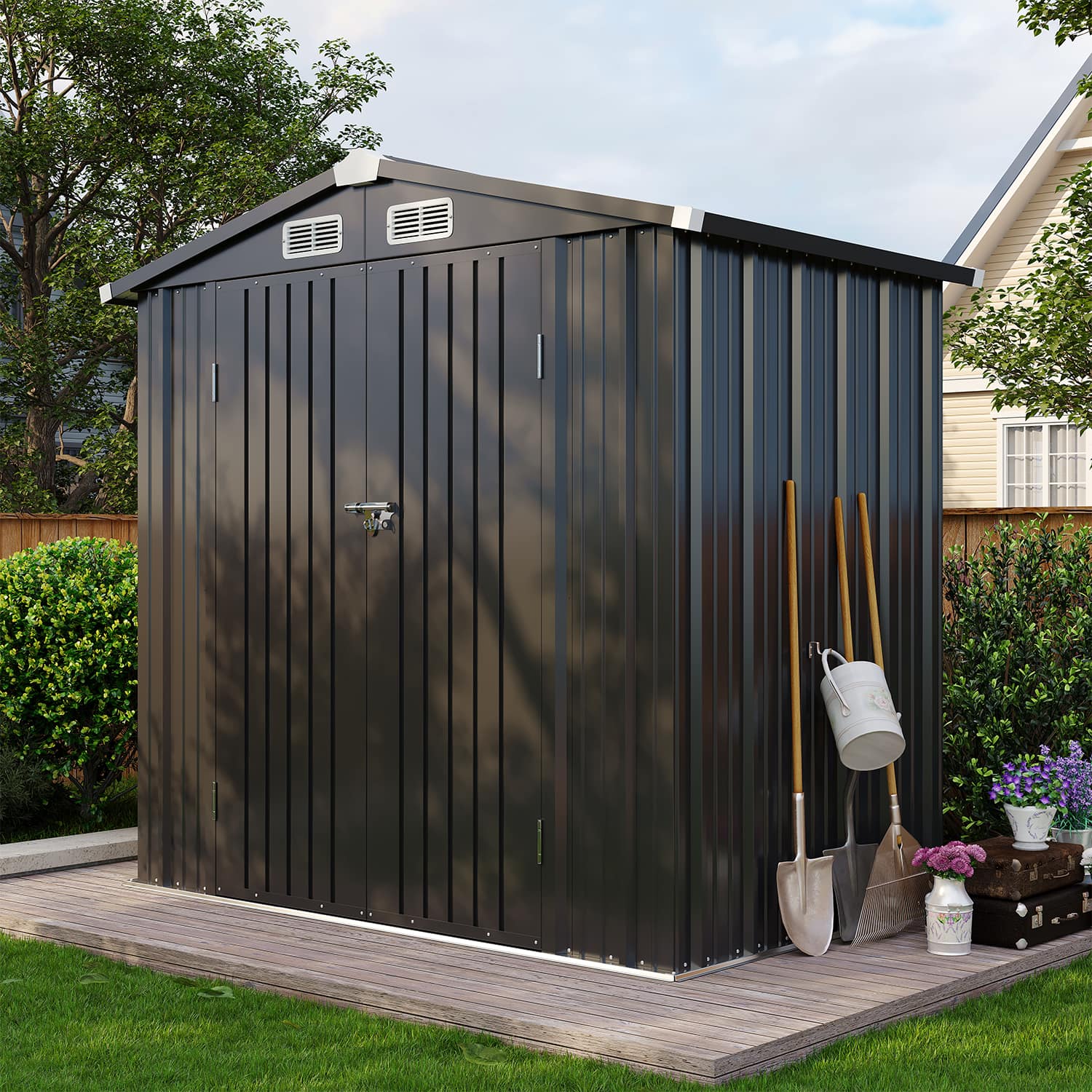 Sunmthink MSD0604-0712BK Metal-Storage-Buildings-Sheds - View #10