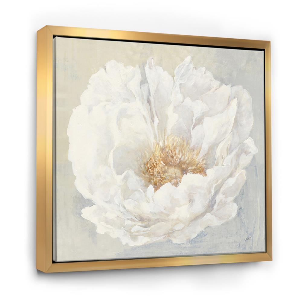 Designart FL30013-46-46-GD Gold Wood Floater frame 46-Inches H x 46-Inches W Floral Canvas Print