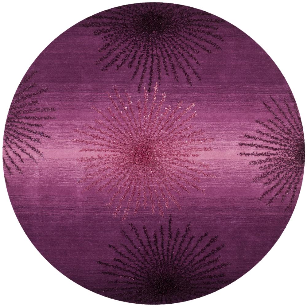 Safavieh SOH712Q-6R Soho Starburst 6 x 6 (ft) Tufted Wool Purple Round Indoor Abstract Area rug