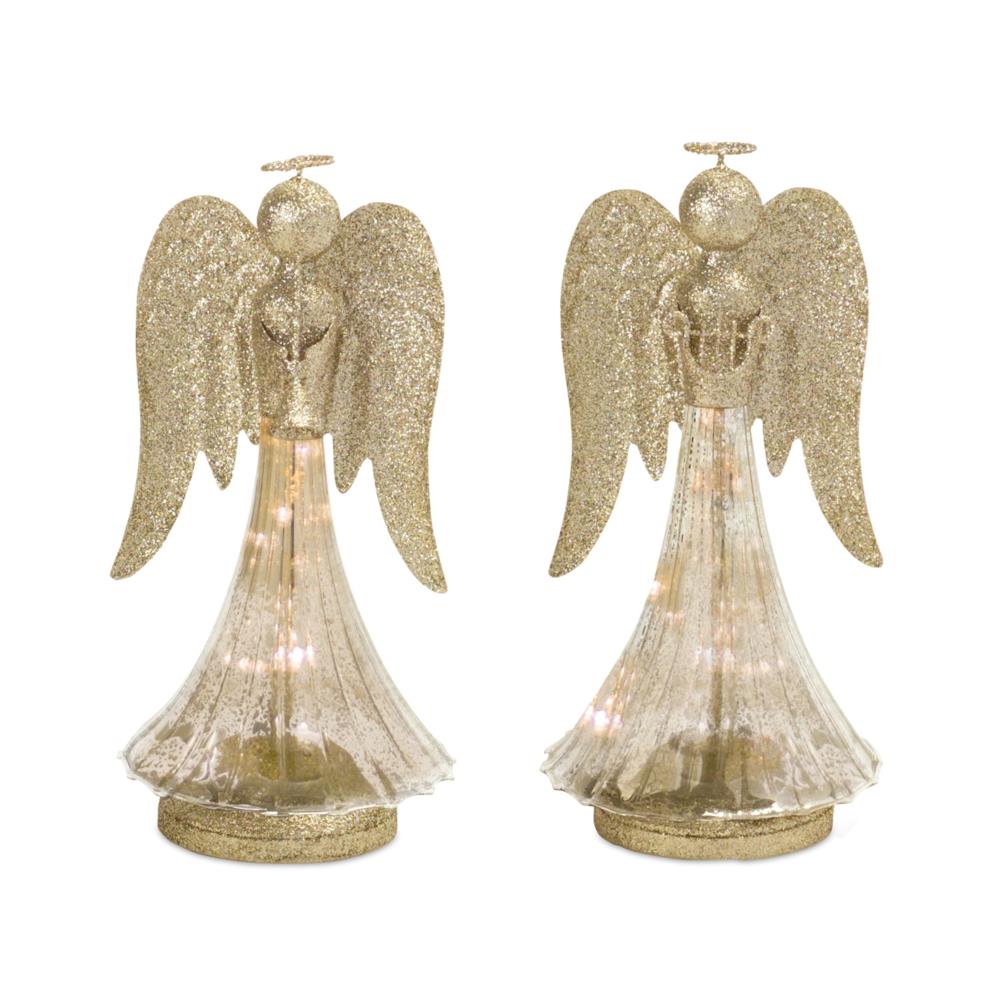 Melrose International 68365DS 11.5-in Lighted Decoration Angel (2-Pack) Battery-operated Christmas Decor