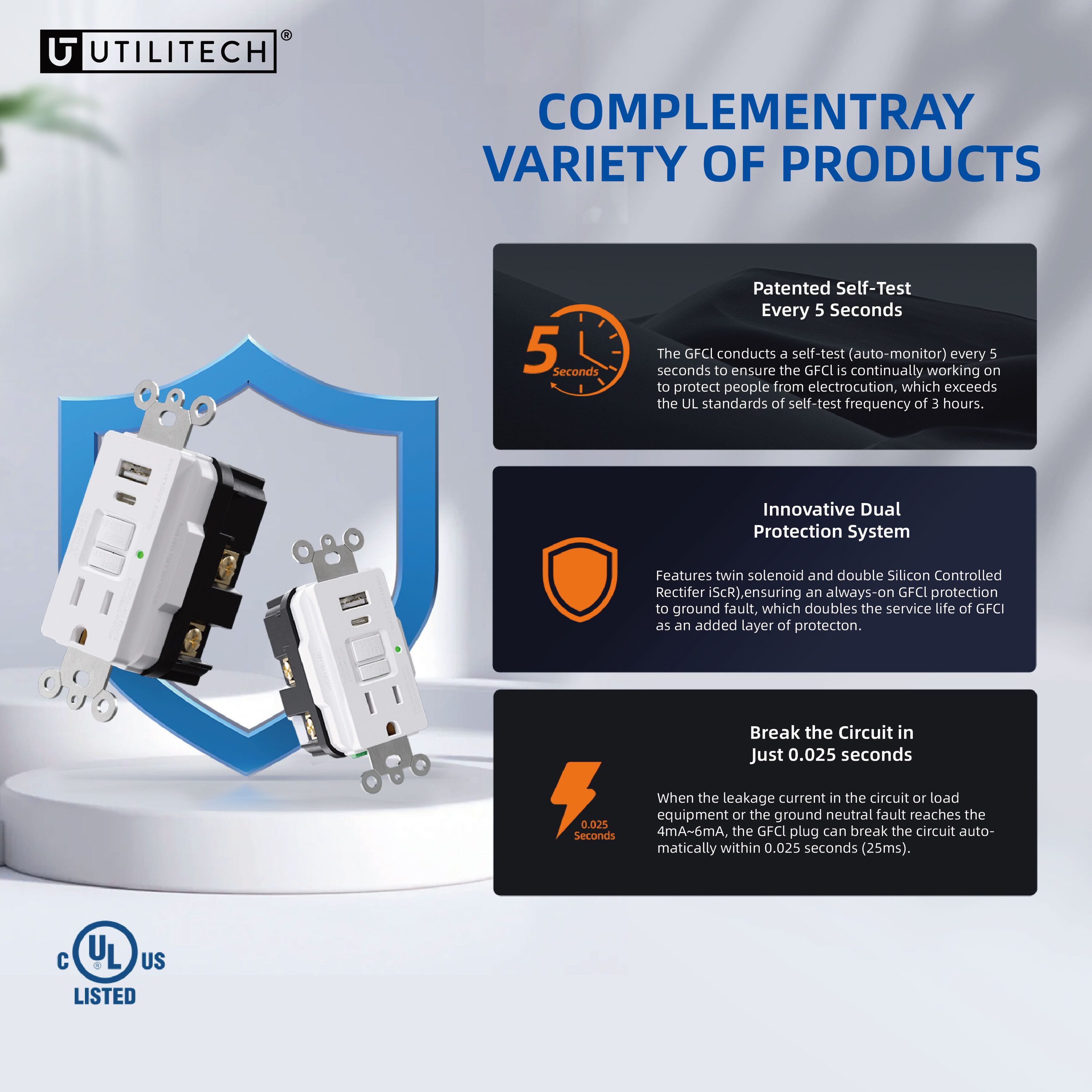 Utilitech LGR2315ACT1-WH receptacles - View #3