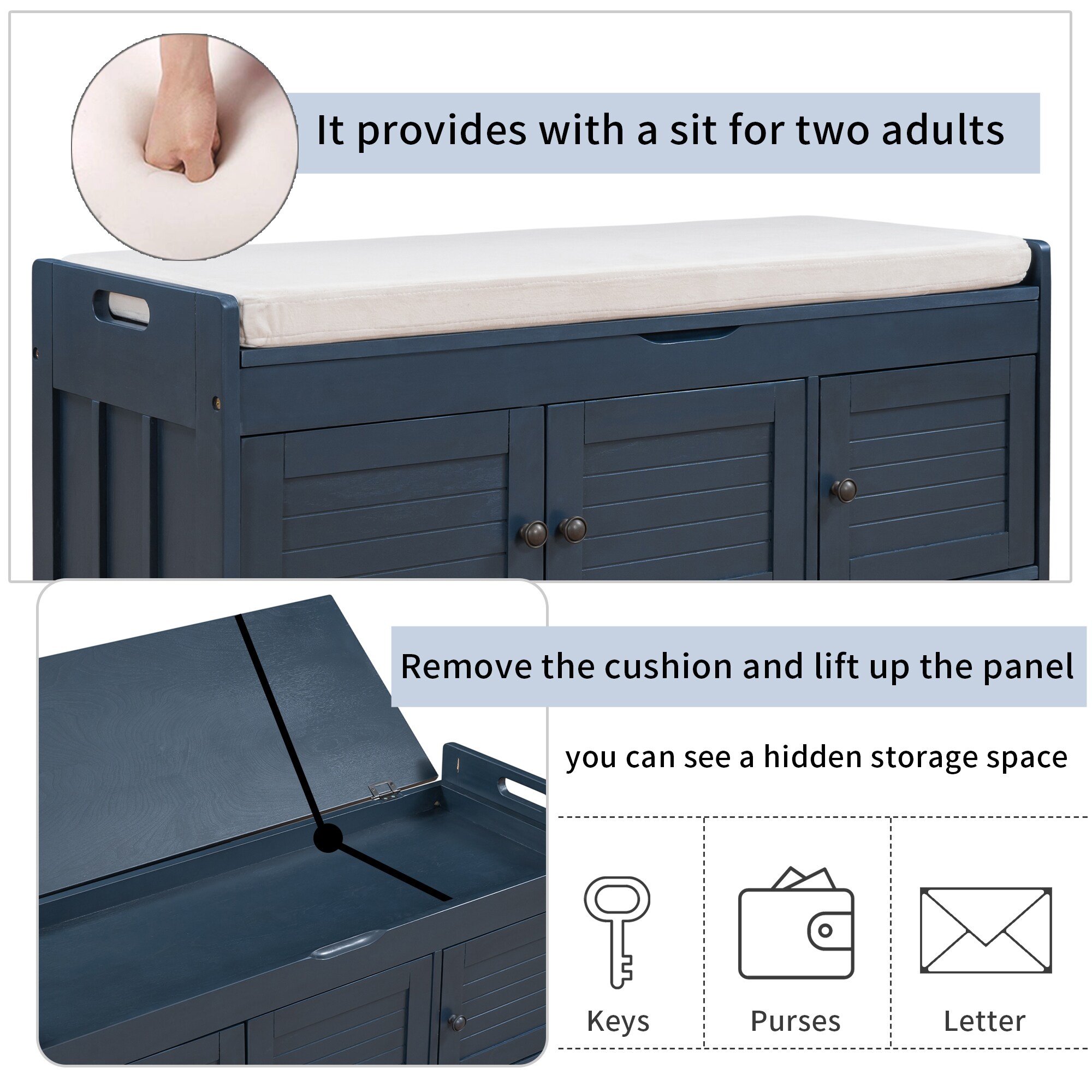 Clihome HM-W212-49 bench - View #11