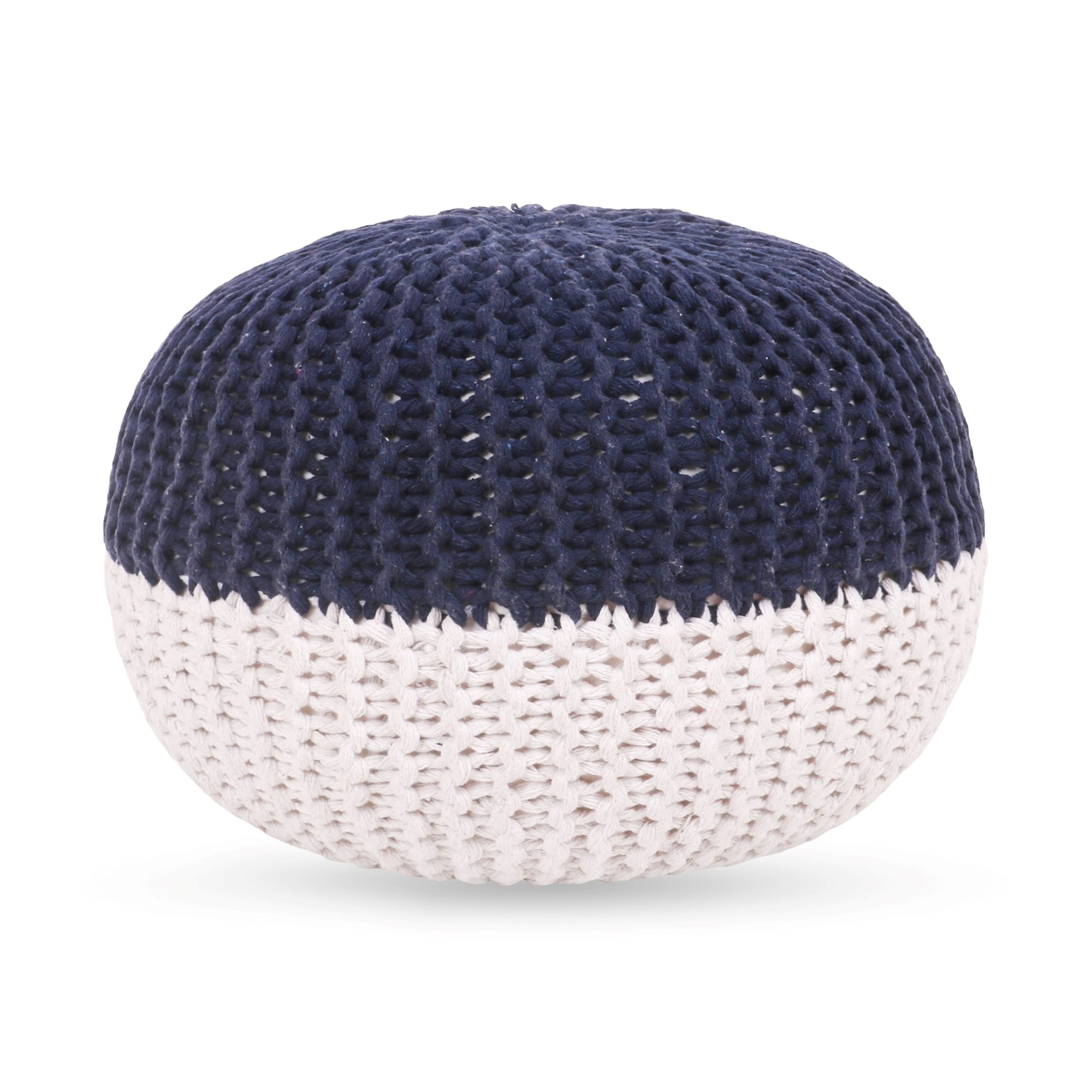 Loft Lyfe LPF409-21NY-LS Arionna Modern Navy Pouf Ottoman