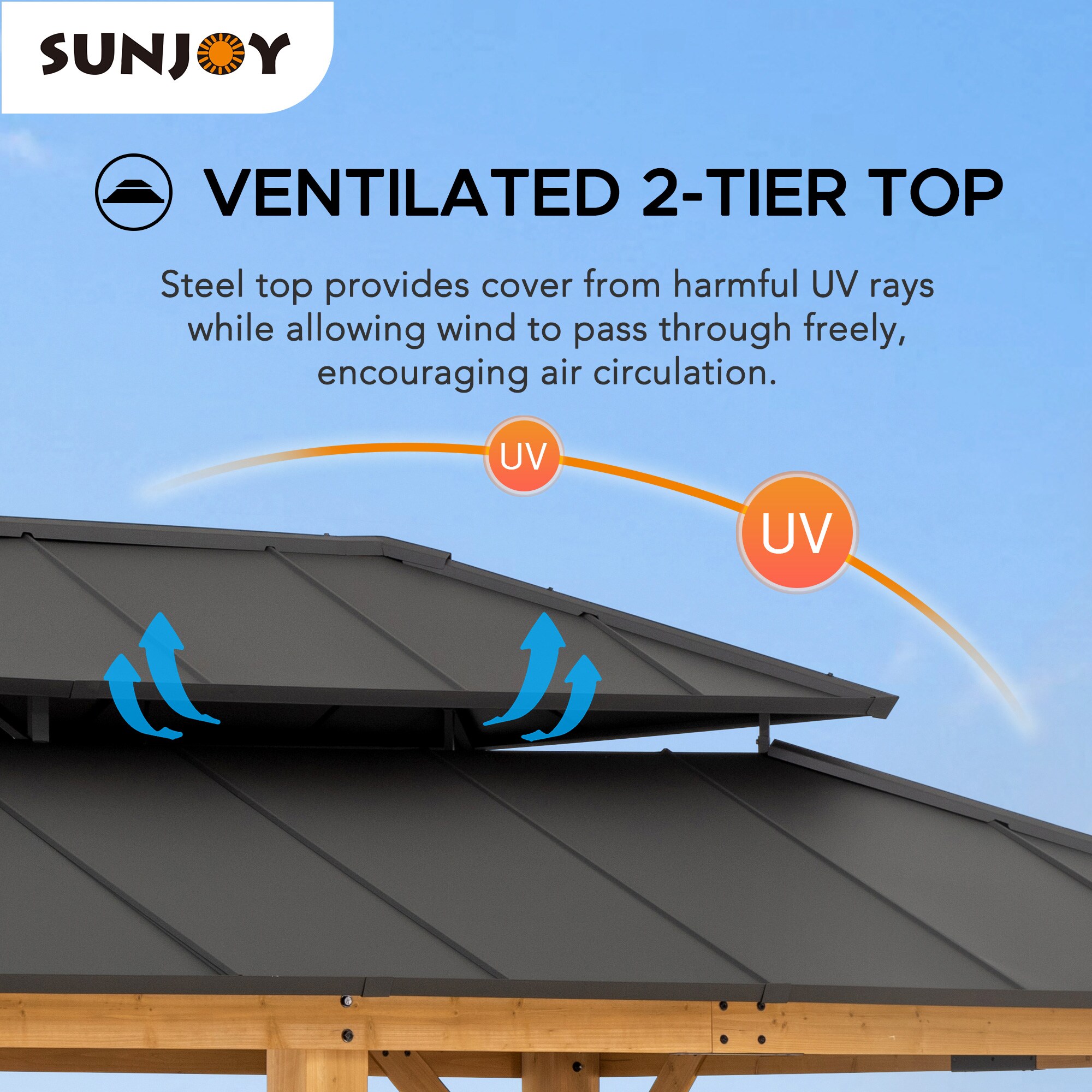 Sunjoy A102032640 Wood-Resin-Gazebos - View #8