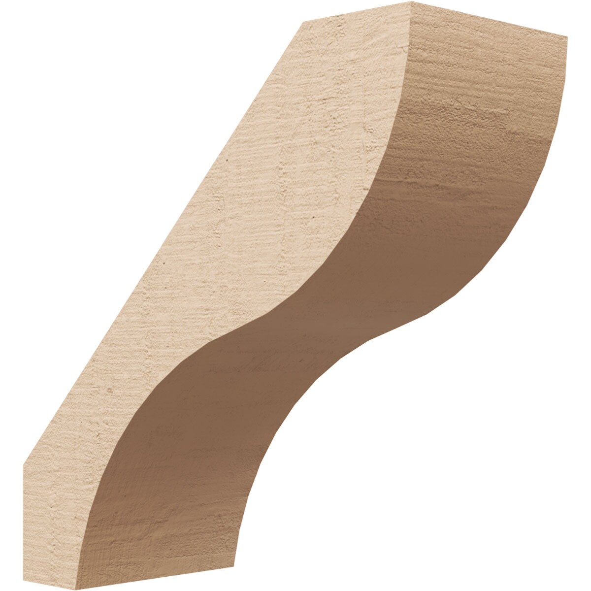 Ekena Millwork BRCUR05X12X12GNVRCPR 5-in x 12-in x 12-in Primed Urethane Geneva Rough Cedar Woodgrain TimberThane KneeBrace