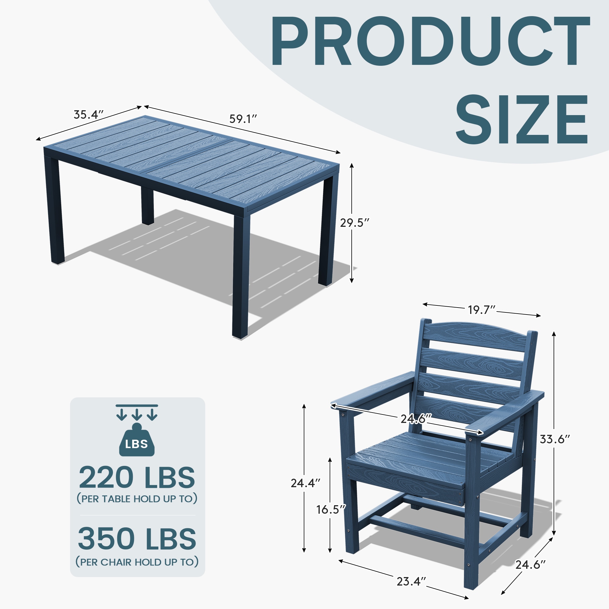 JEAREY PEZHSF07-BK Patio-Dining-Sets - View #3
