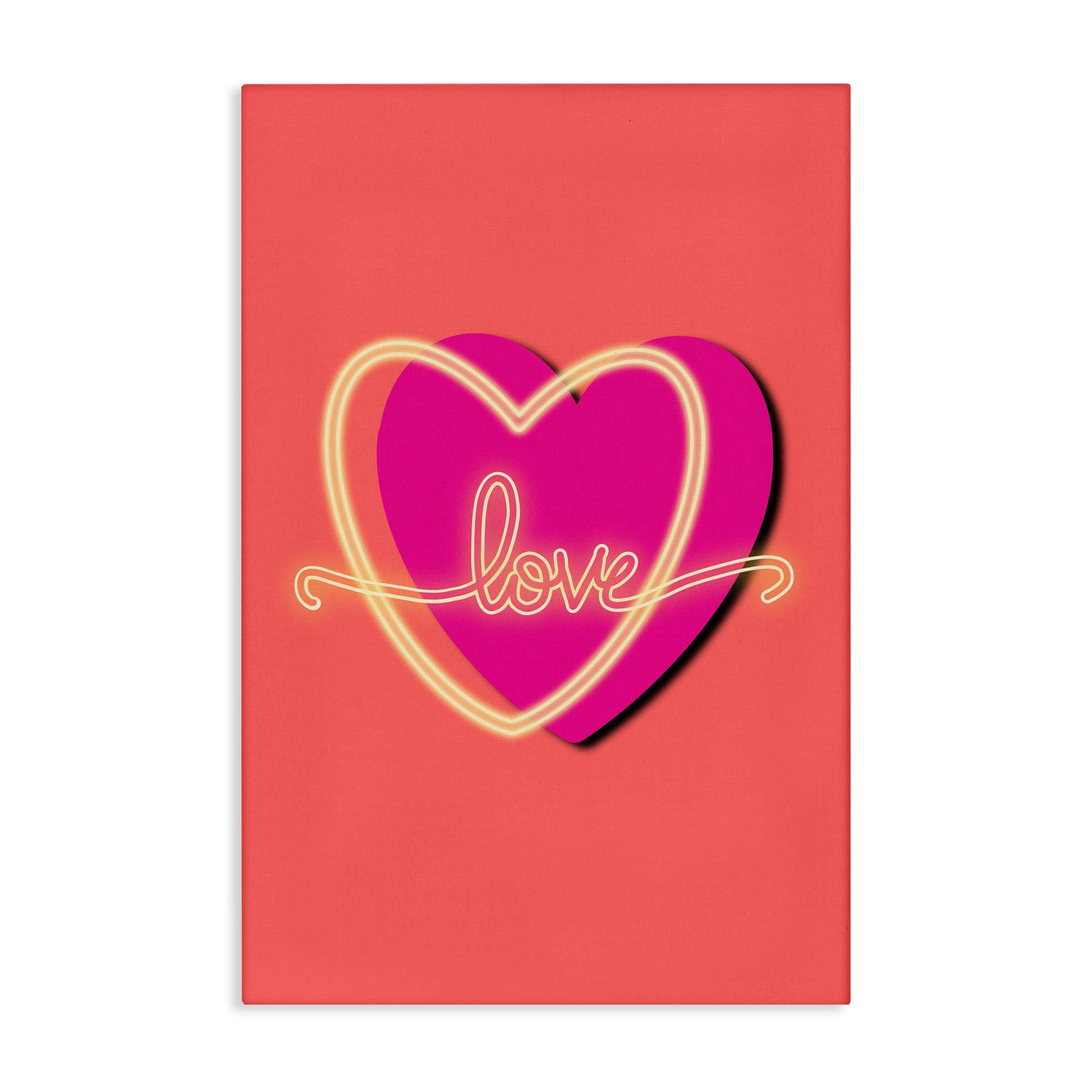 Stupell Industries CB-953-CN-24X36 Love Neon over Heart Canvas Art 24 x 36