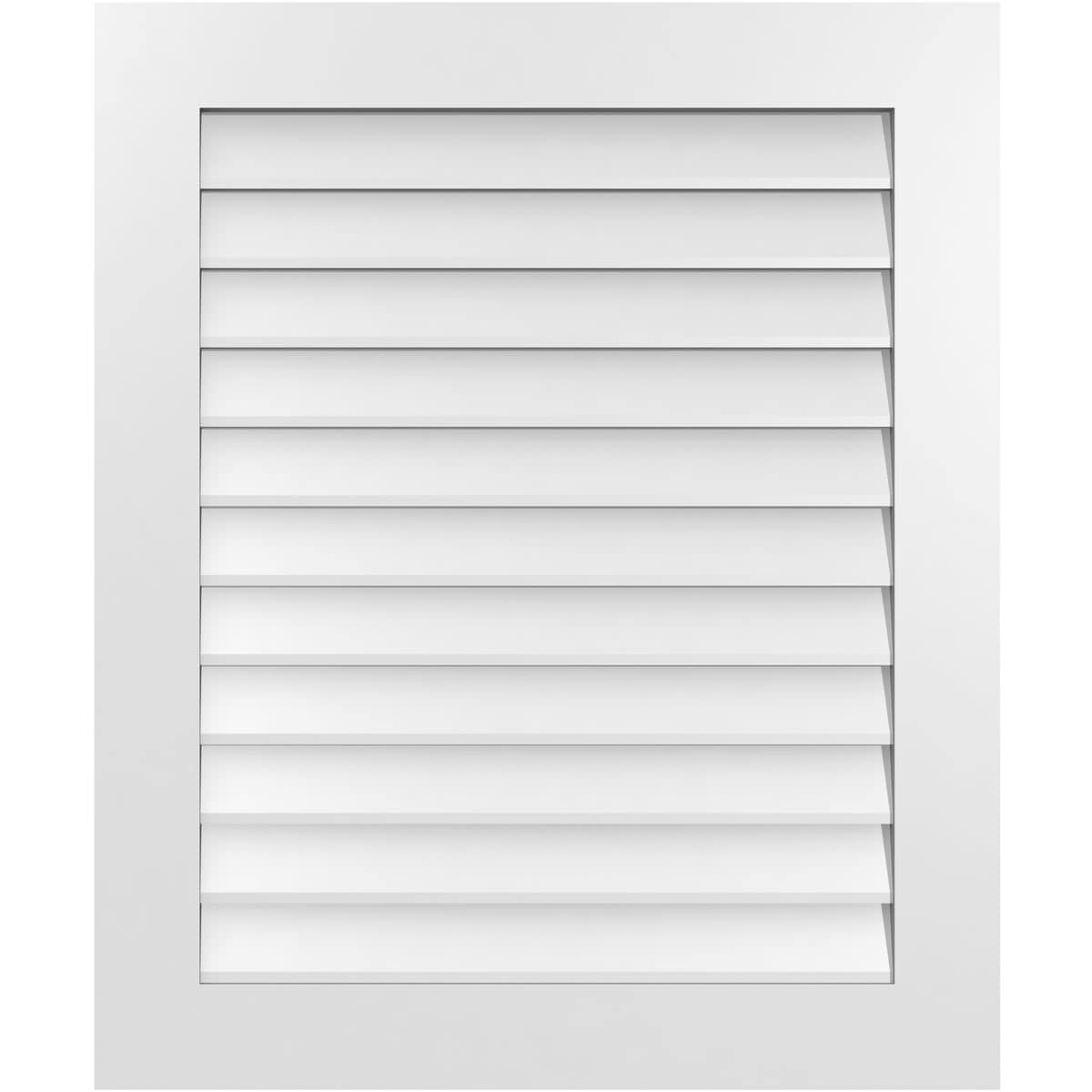 Ekena Millwork GVPVE30X3601SN 30-Inches x 36-Inches Off-white Rectangle PVC Gable Louver Vent