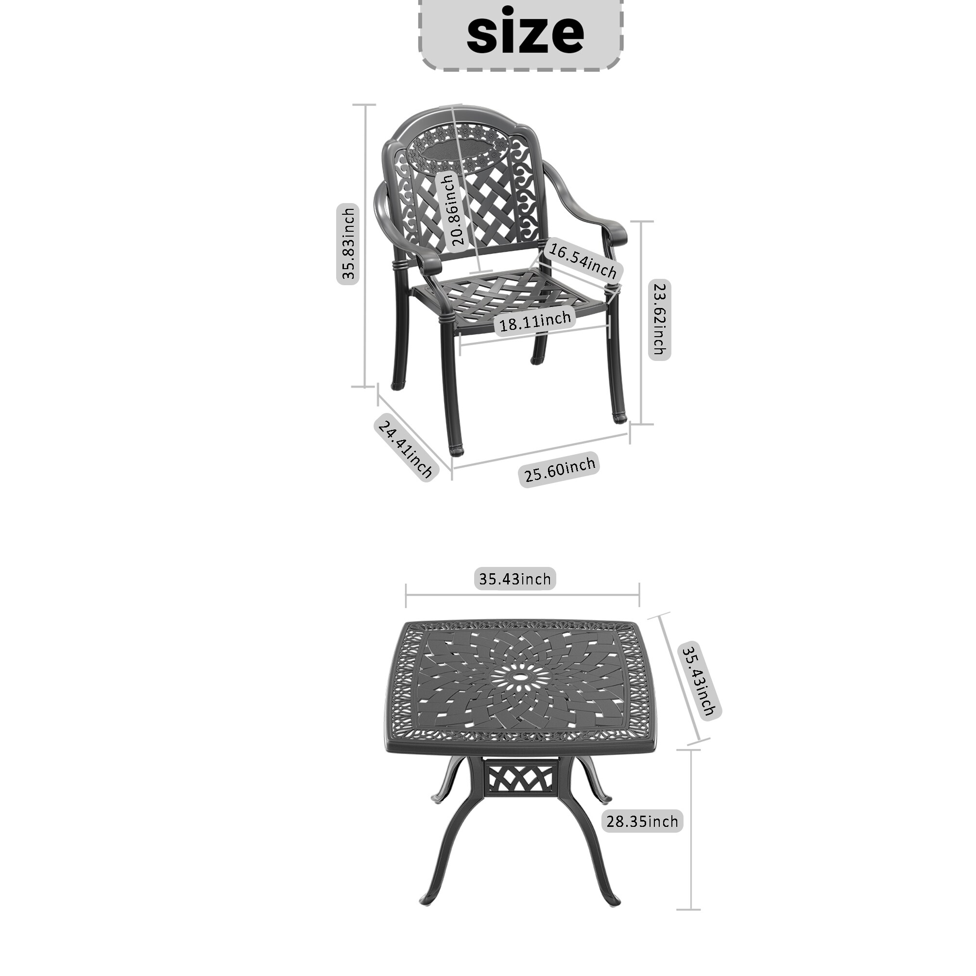 Kahomvis NICE-QP1092-124 Patio-Dining-Sets - View #4