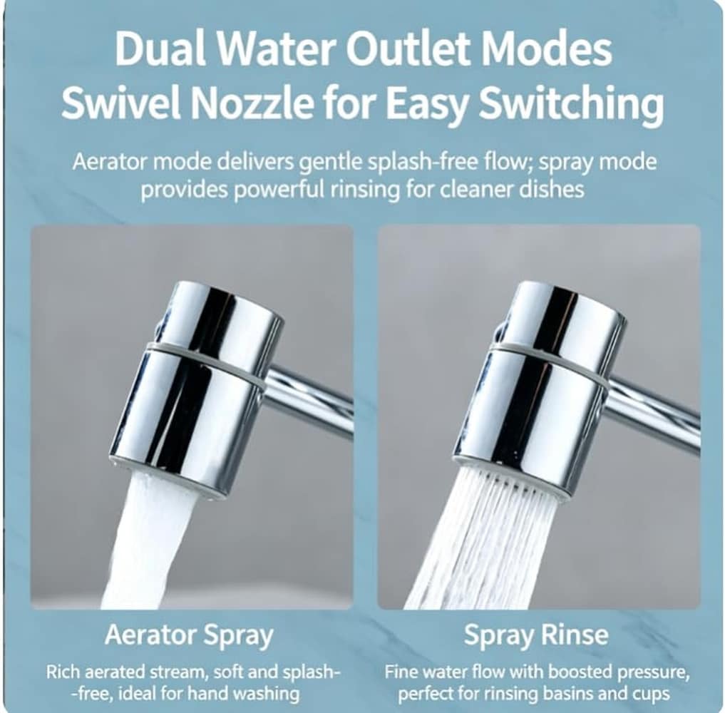 KIWDZFU Universal Sink Faucet 1440 Degree Rotatable Faucet Aerator ...