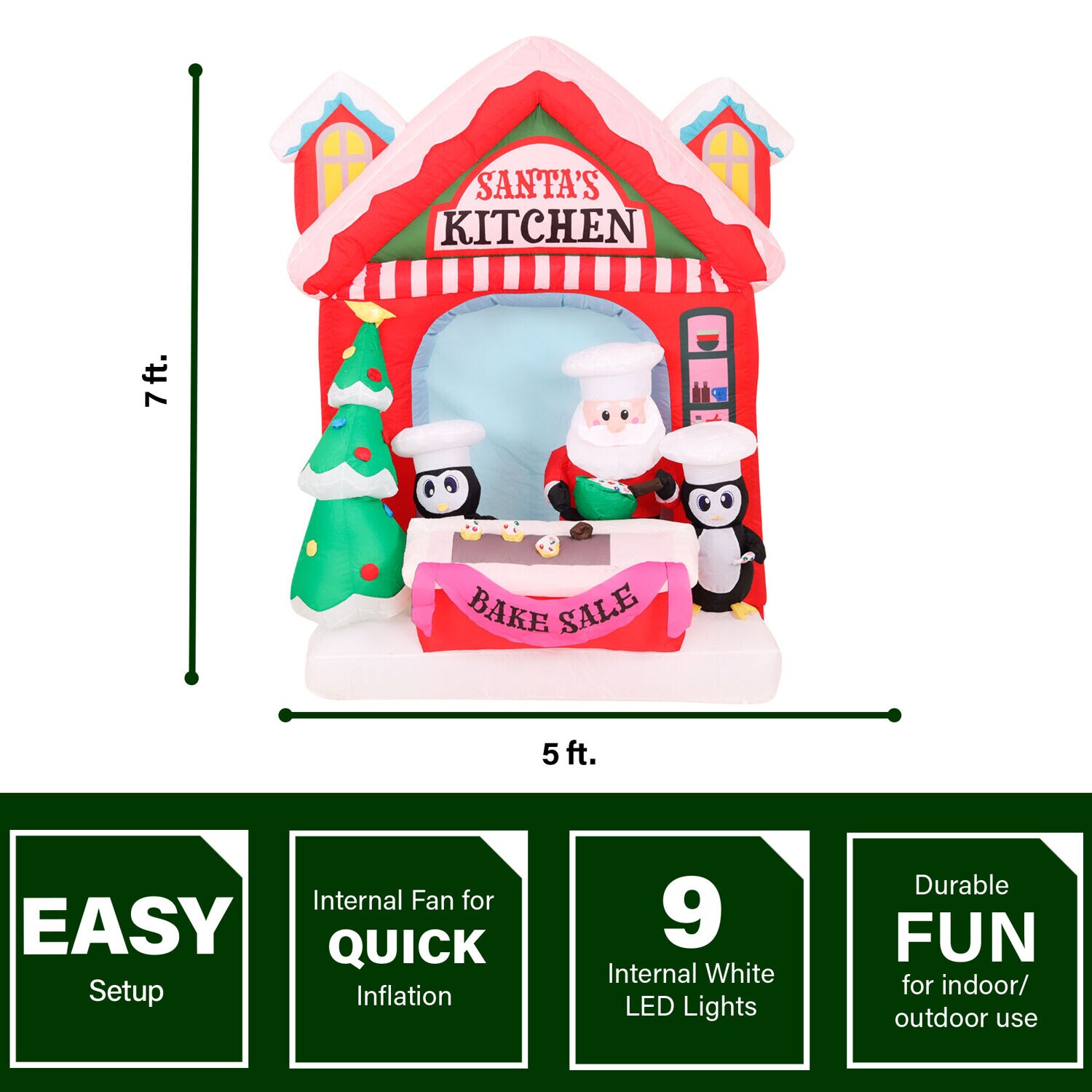 Fraser Hill Farm FHFSNTKTCN061-L Christmas-Inflatables - View #3
