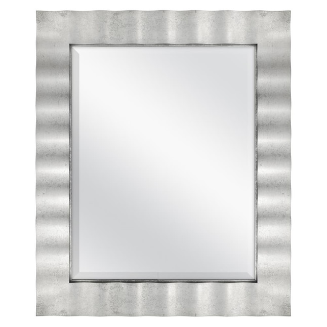 Silver Leaf Framed Wall Mirror, Allen And Roth Silver Beveled Mirror
