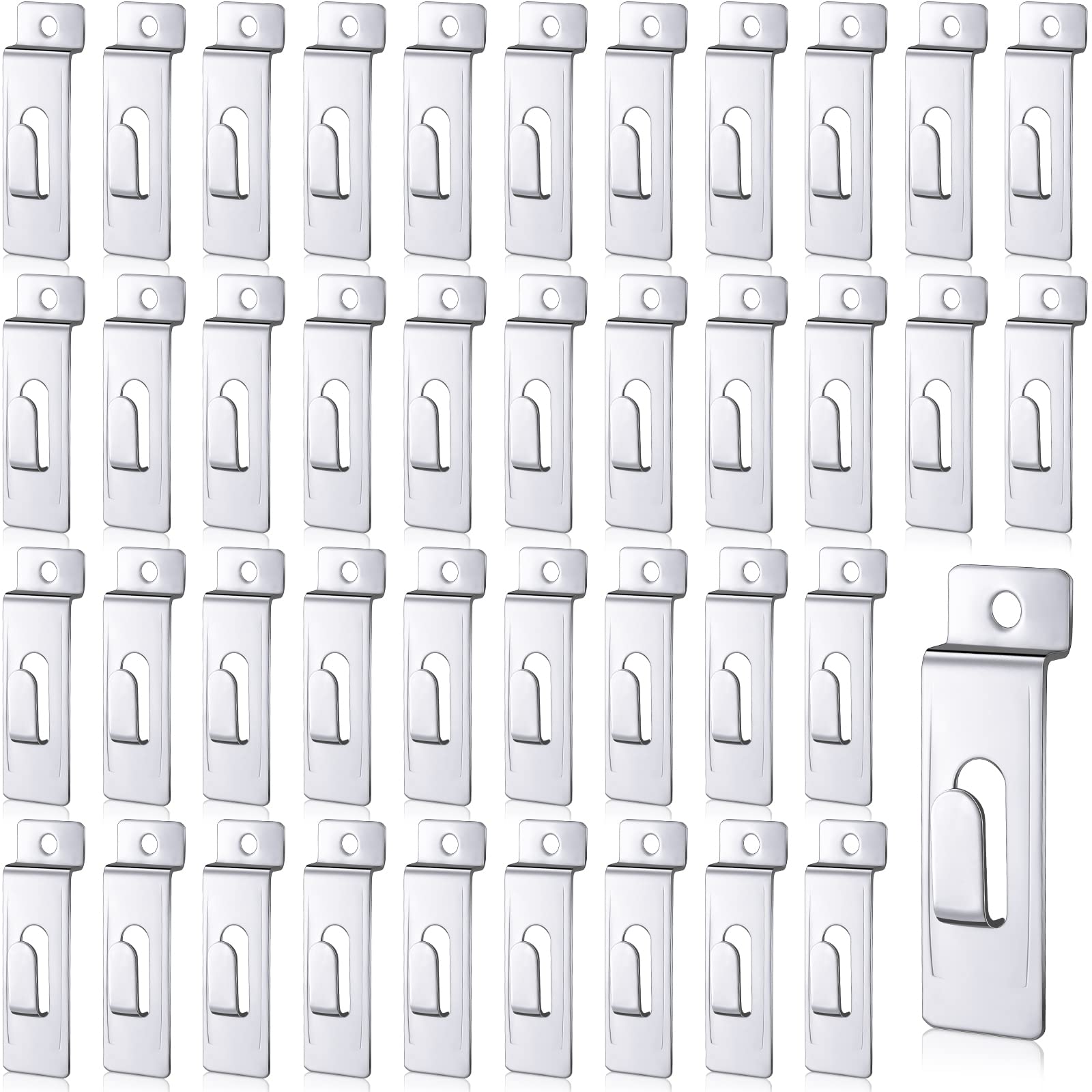 AKSCYZM  50 Packs Slatwall Utility Notch Hook Commercial Slatwall Picture Hook Metal Display Hanger for Wall Accessories Panel Pegboard Slat Grid